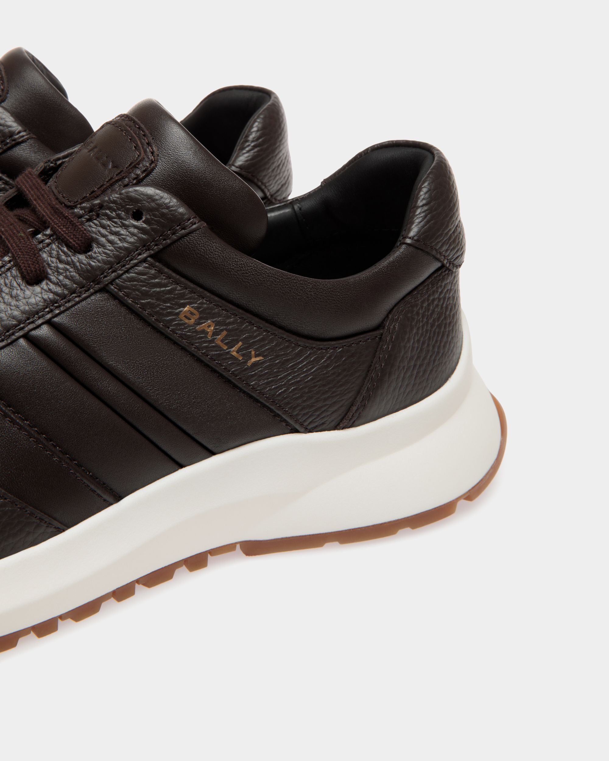 Sneaker Outline En Cuir Grainé Ebano - Homme - Bally - 05