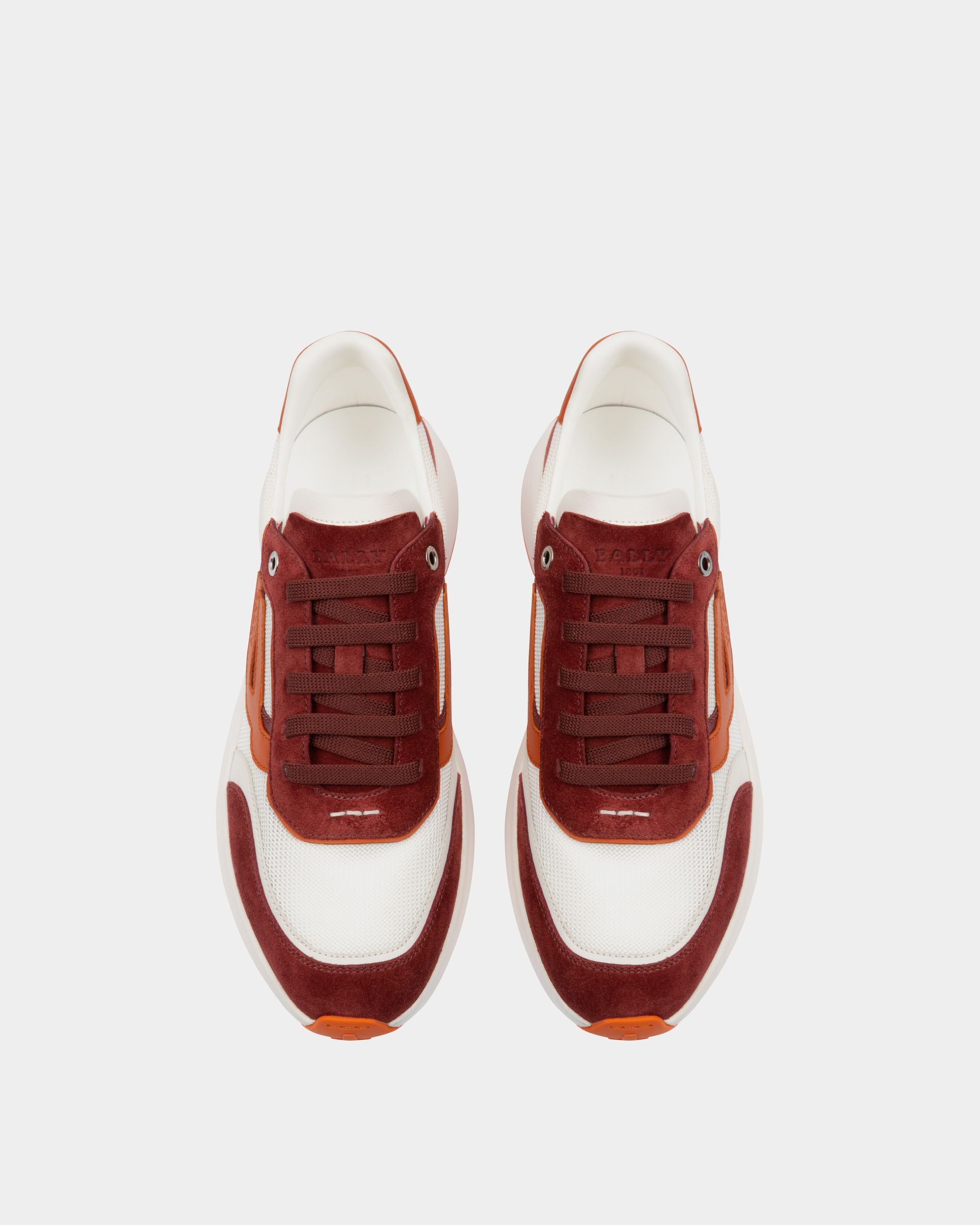Demmy Sneakers En Maille Et Cuir Rouge Héritage Et Blanc - Homme - Bally - 04