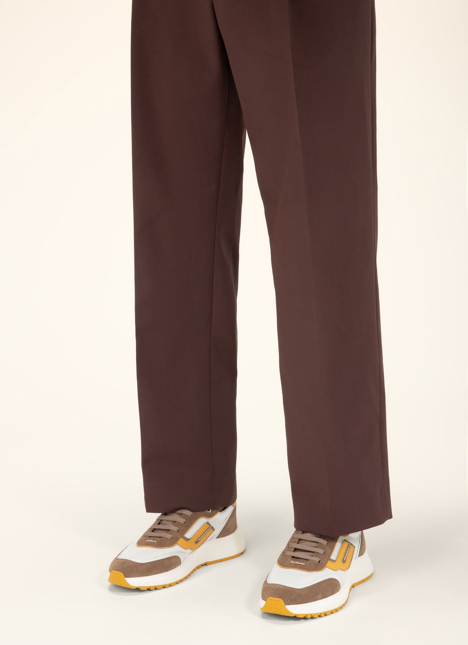 Demmy Sneakers En Maille Et Cuir Taupe Et Blanc - Homme - Bally - 06