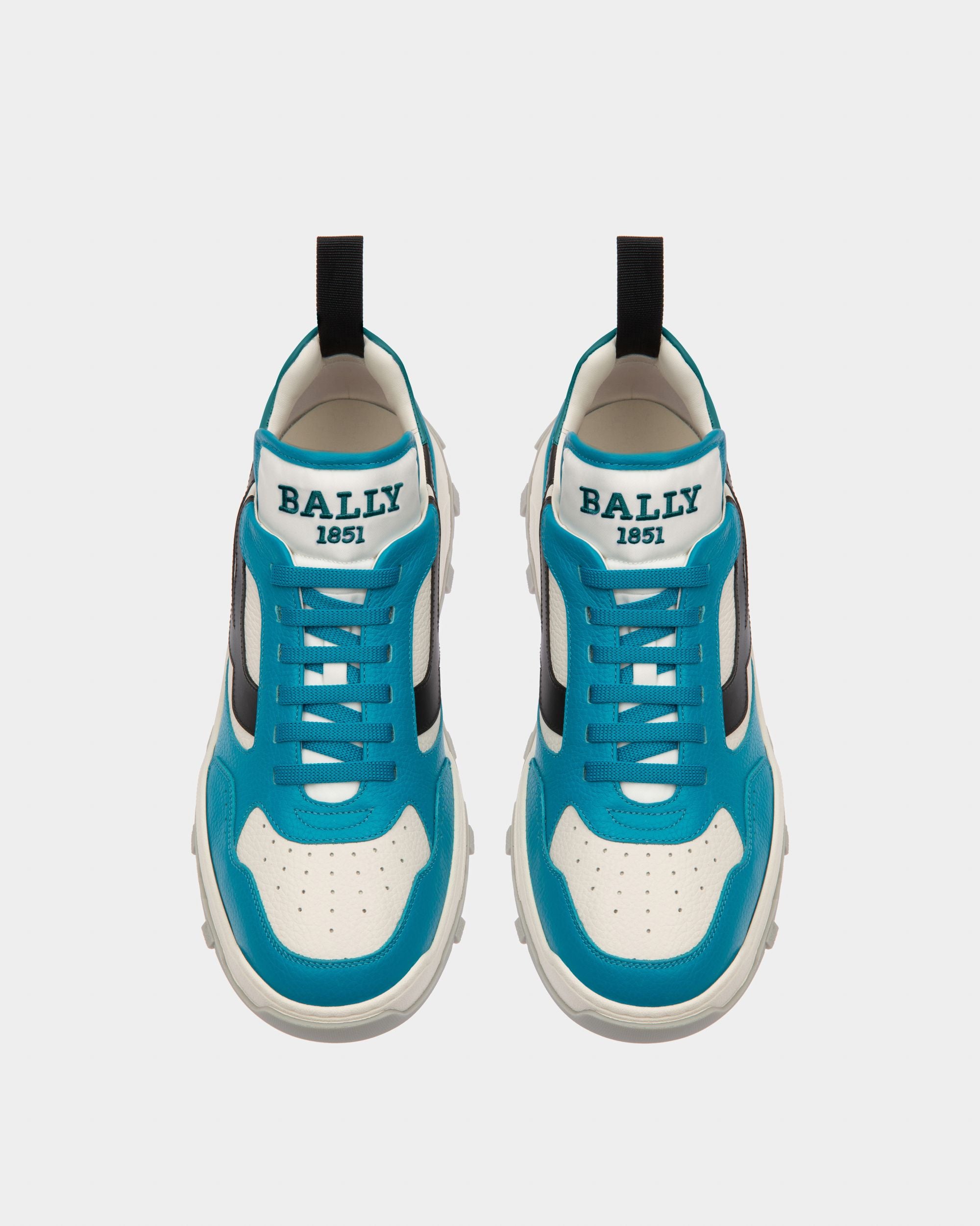 Holden Sneakers En Cuir Et Tissu Bleu Et Blanc - Homme - Bally - 02