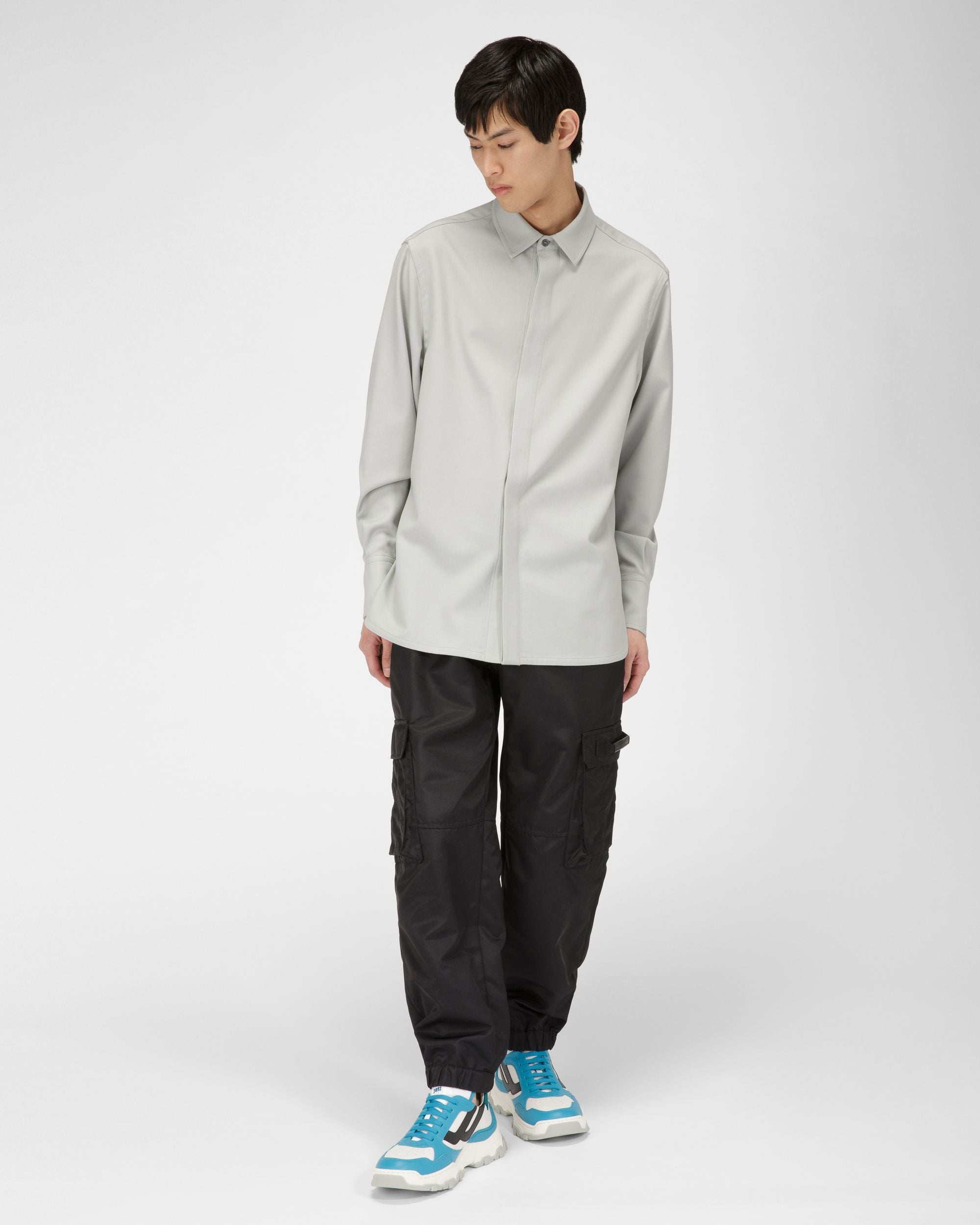 Holden Sneakers En Cuir Et Tissu Bleu Et Blanc - Homme - Bally - 03