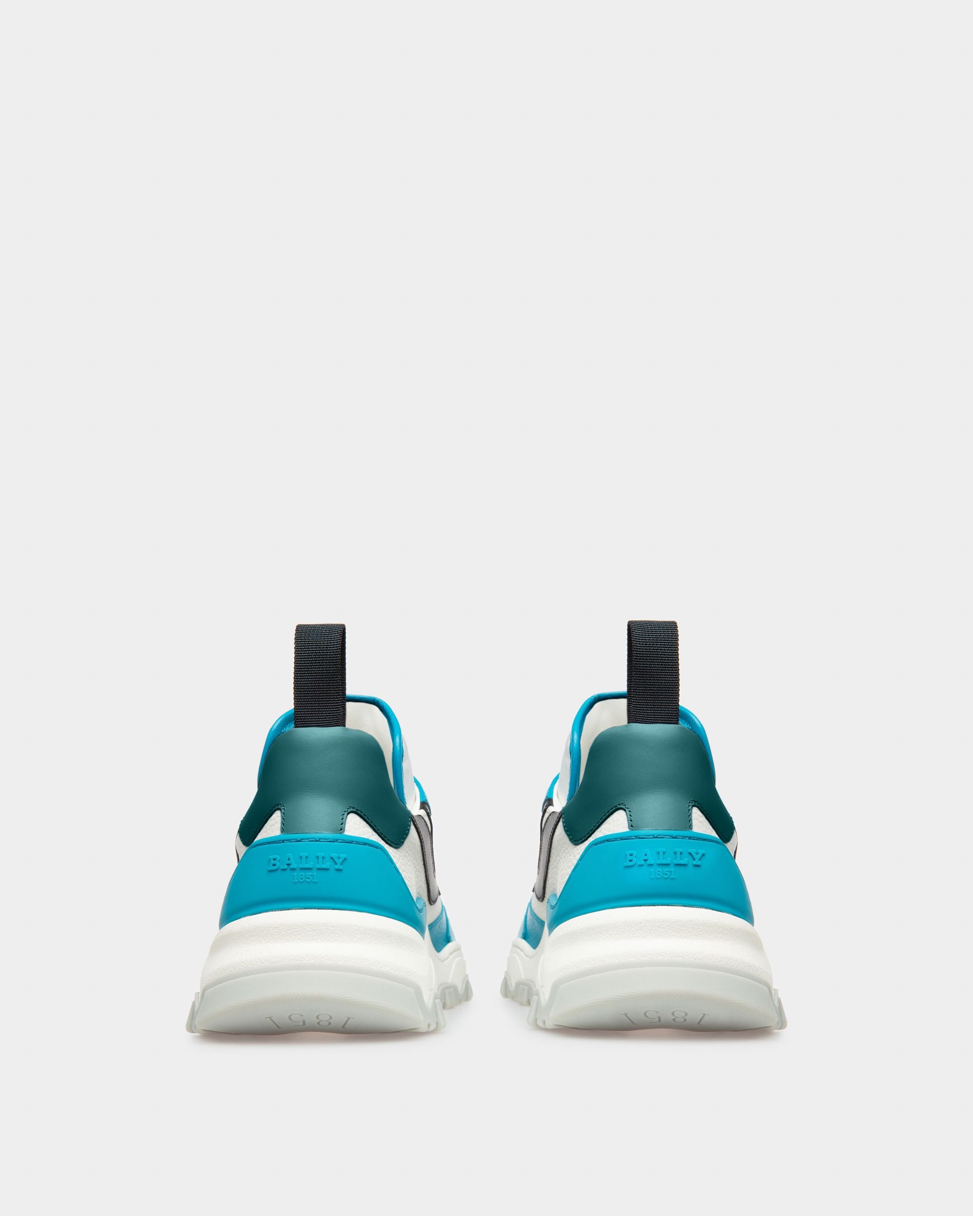 Holden Sneakers En Cuir Et Tissu Bleu Et Blanc - Homme - Bally - 04