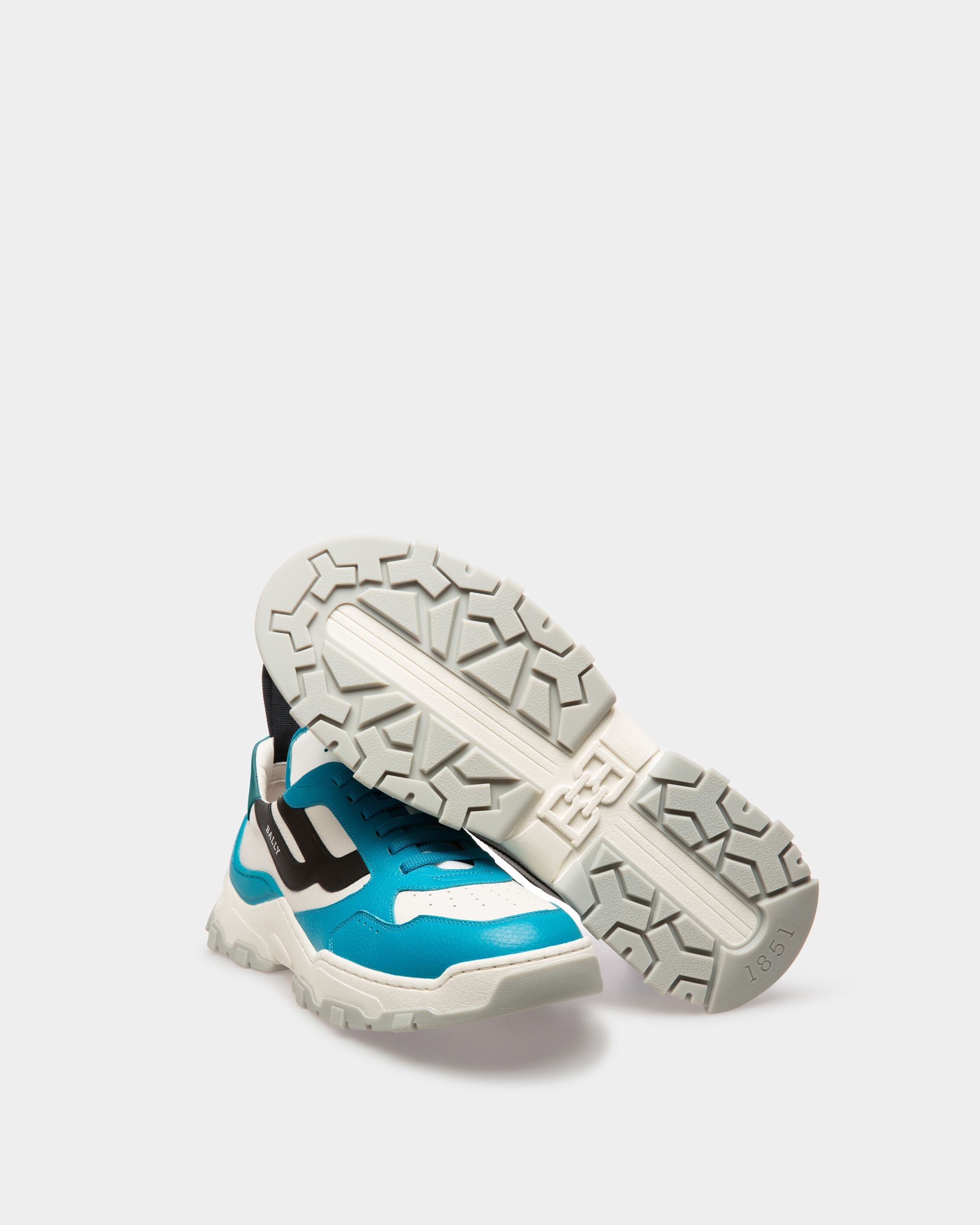 Holden Sneakers En Cuir Et Tissu Bleu Et Blanc - Homme - Bally - 05