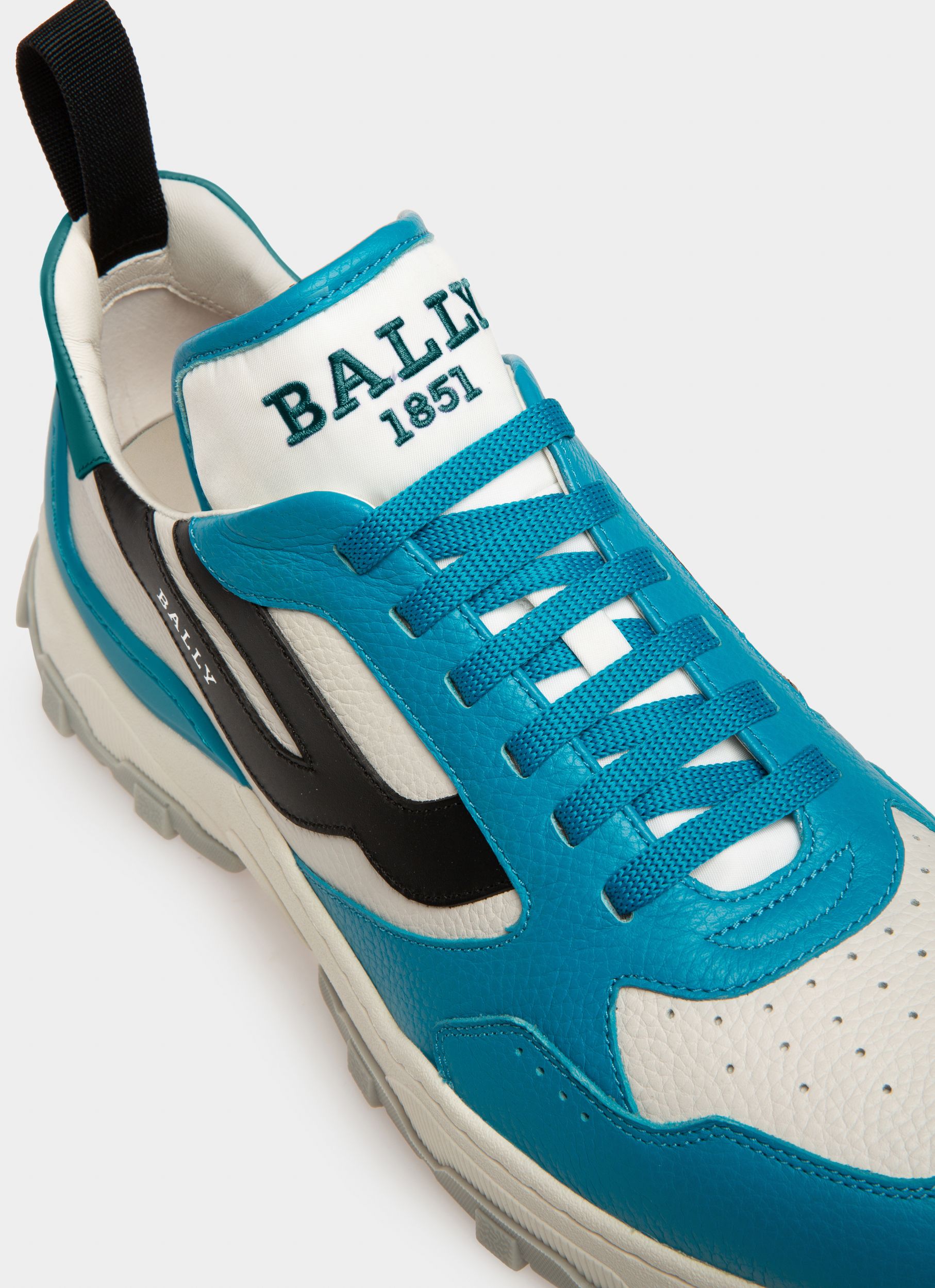 Holden Sneakers En Cuir Et Tissu Bleu Et Blanc - Homme - Bally - 06