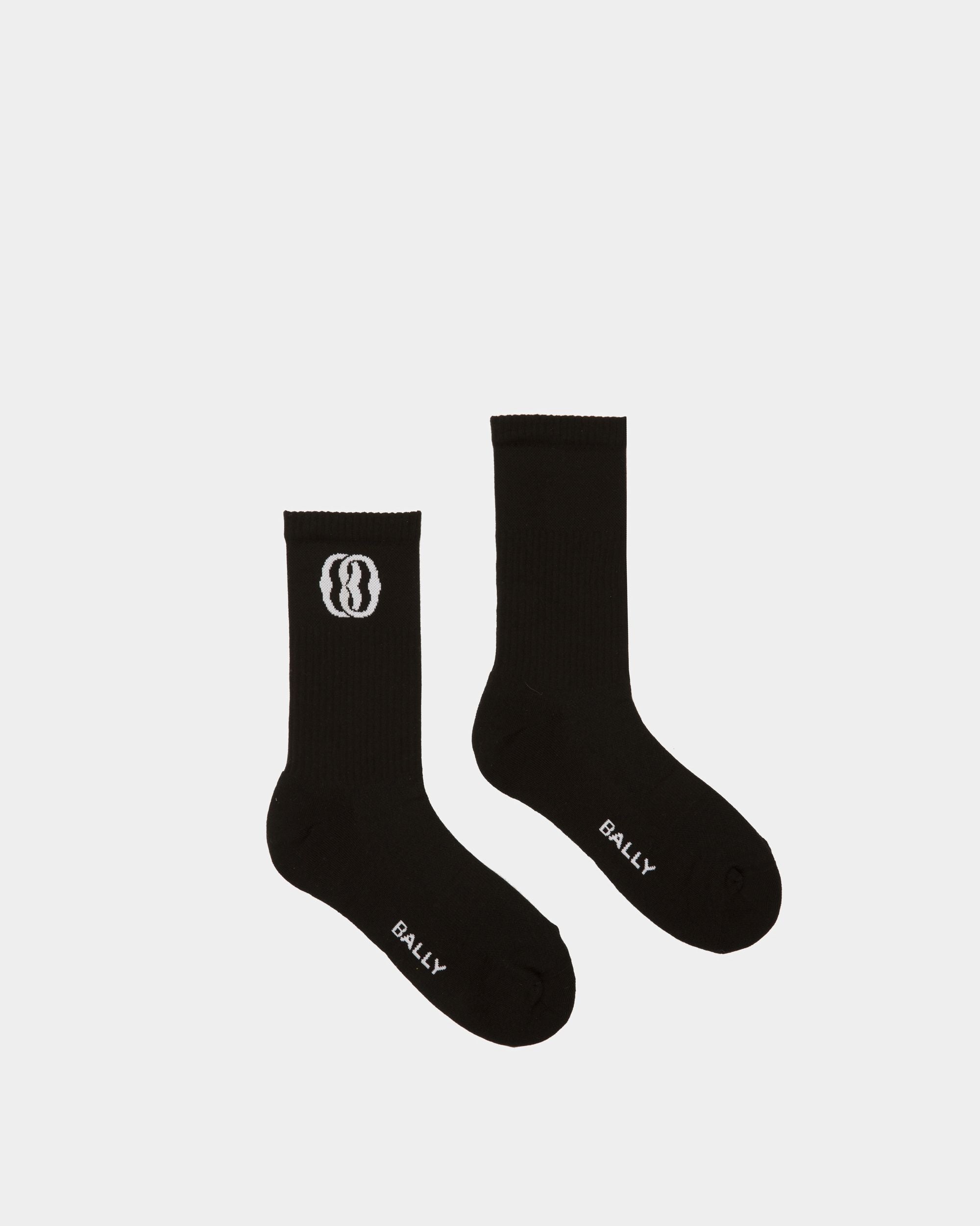 Chaussettes Emblem En coton noir - Homme - Bally - 01