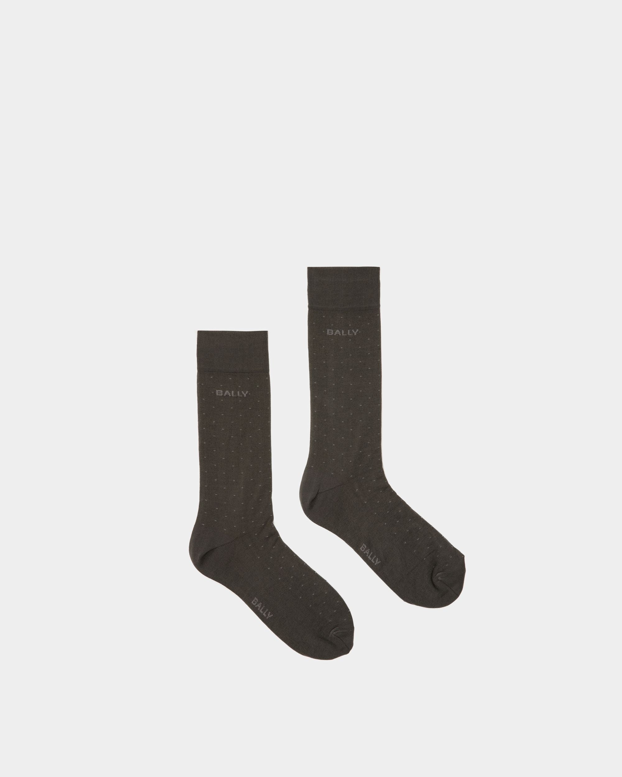 Chaussettes côtelées avec logo En coton mélangé gris - Homme - Bally - 01