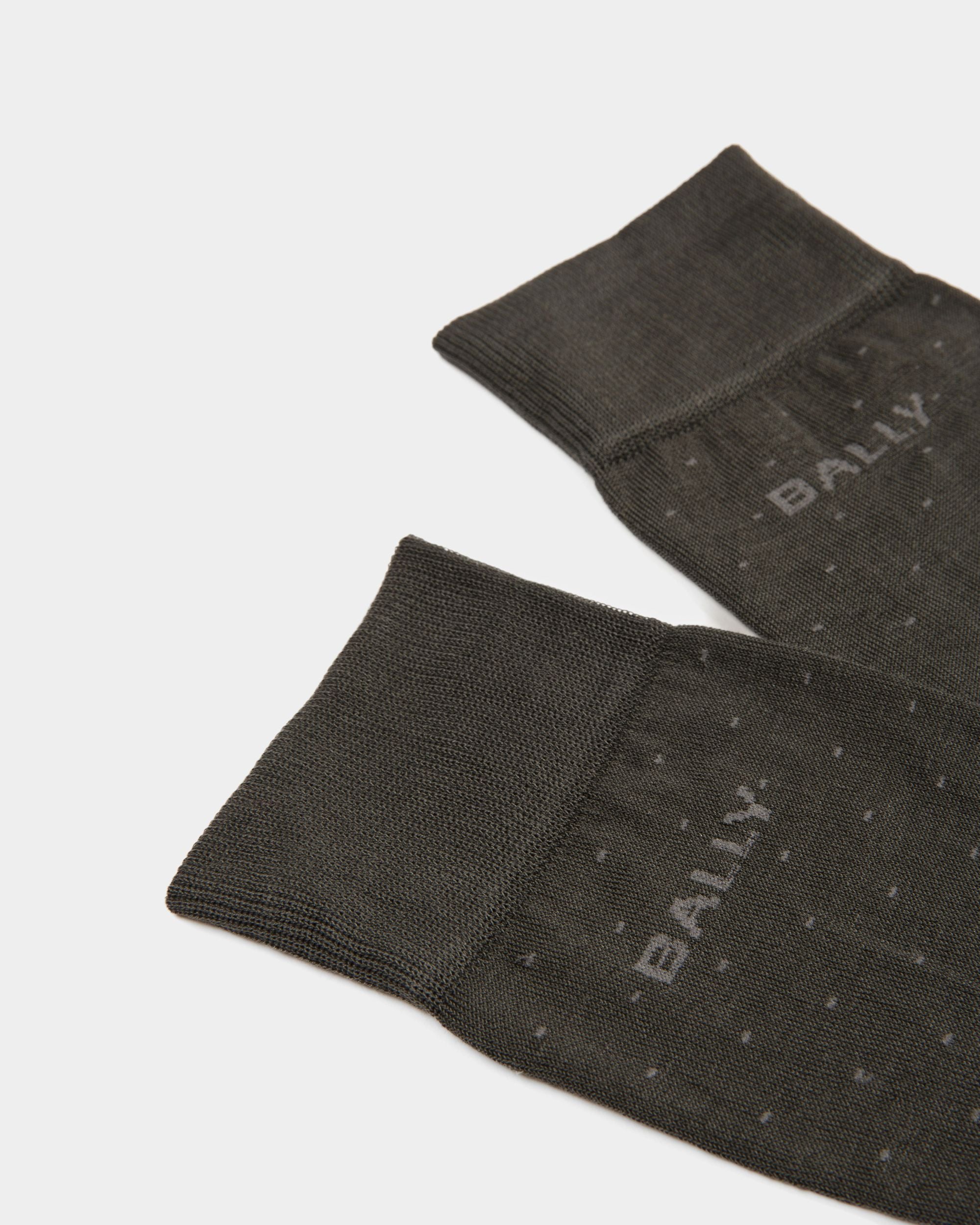 Chaussettes côtelées avec logo En coton mélangé gris - Homme - Bally - 02