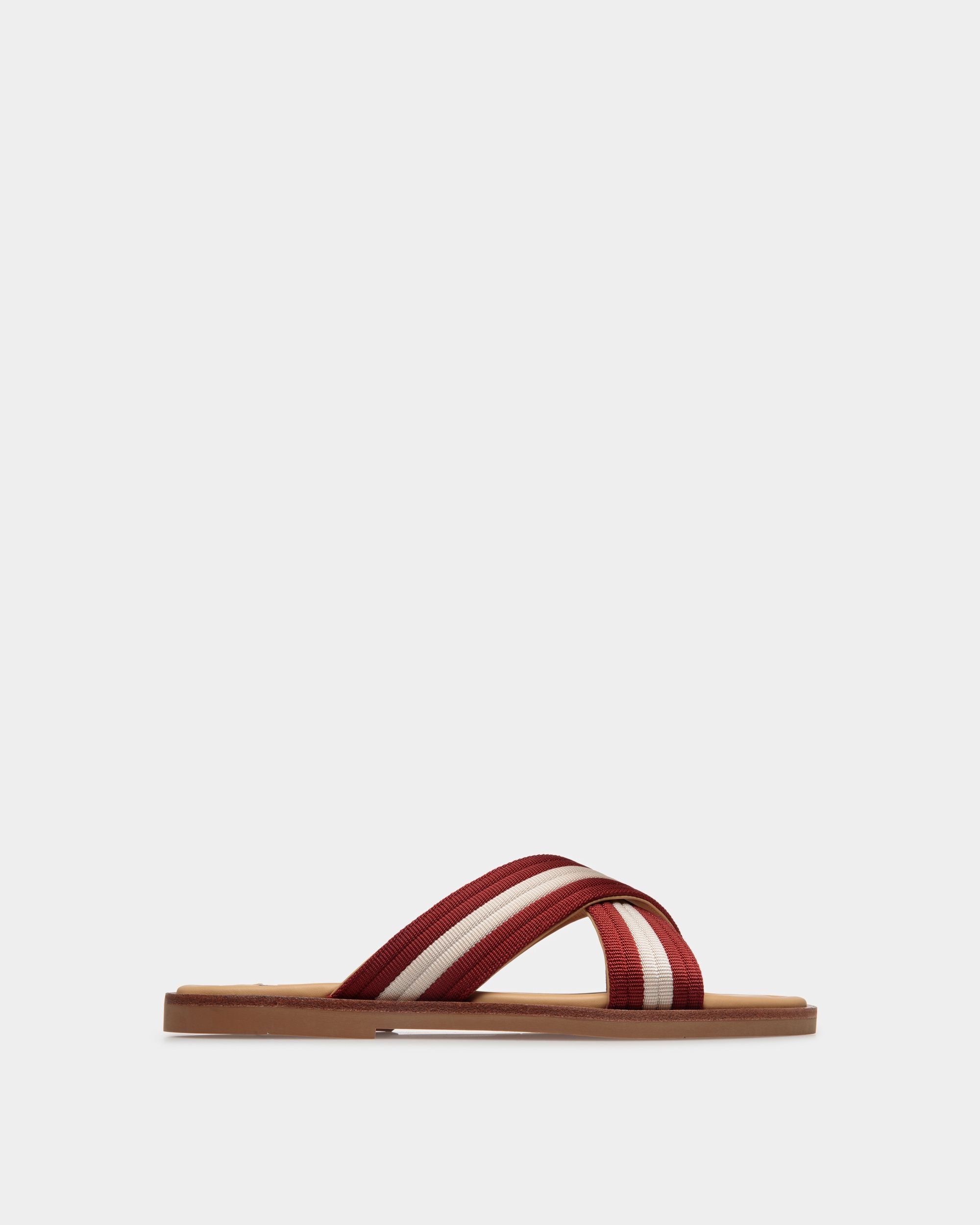 Sandale Glide En Nylon Rouge Et Blanc - Homme - Bally - 01