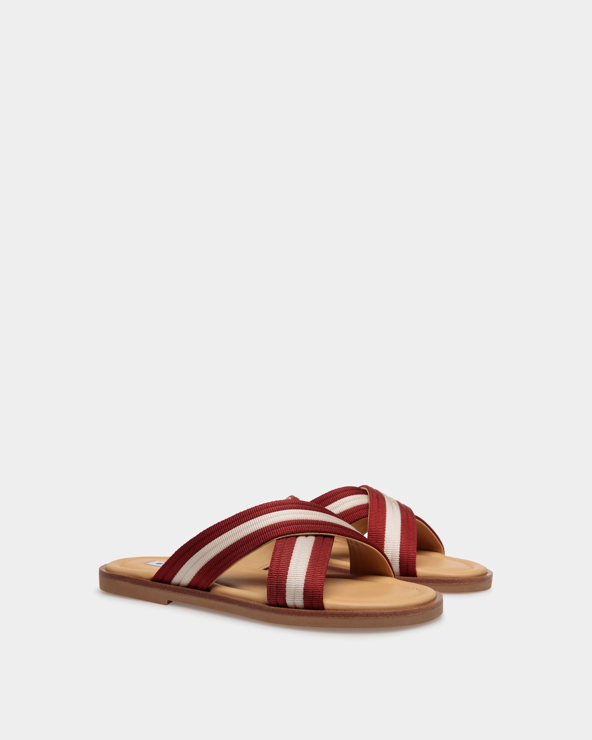 Sandale Glide En Nylon Rouge Et Blanc - Homme - Bally - 02