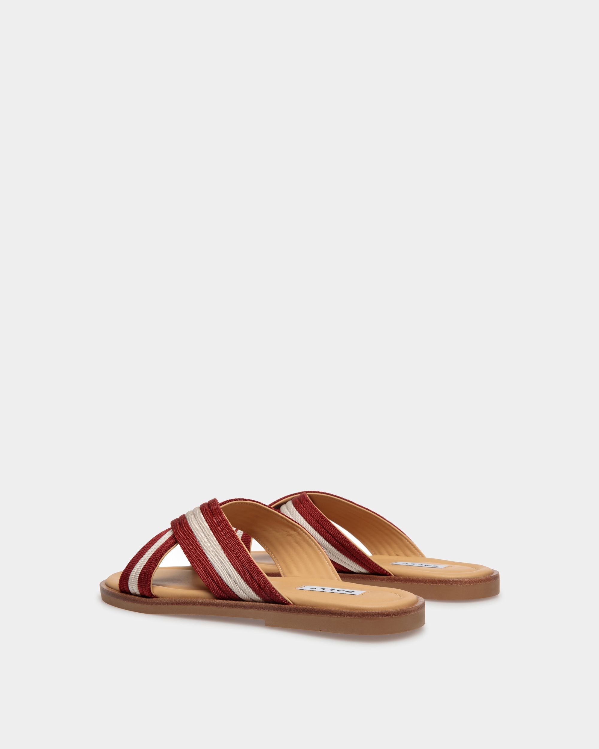 Sandale Glide En Nylon Rouge Et Blanc - Homme - Bally - 03