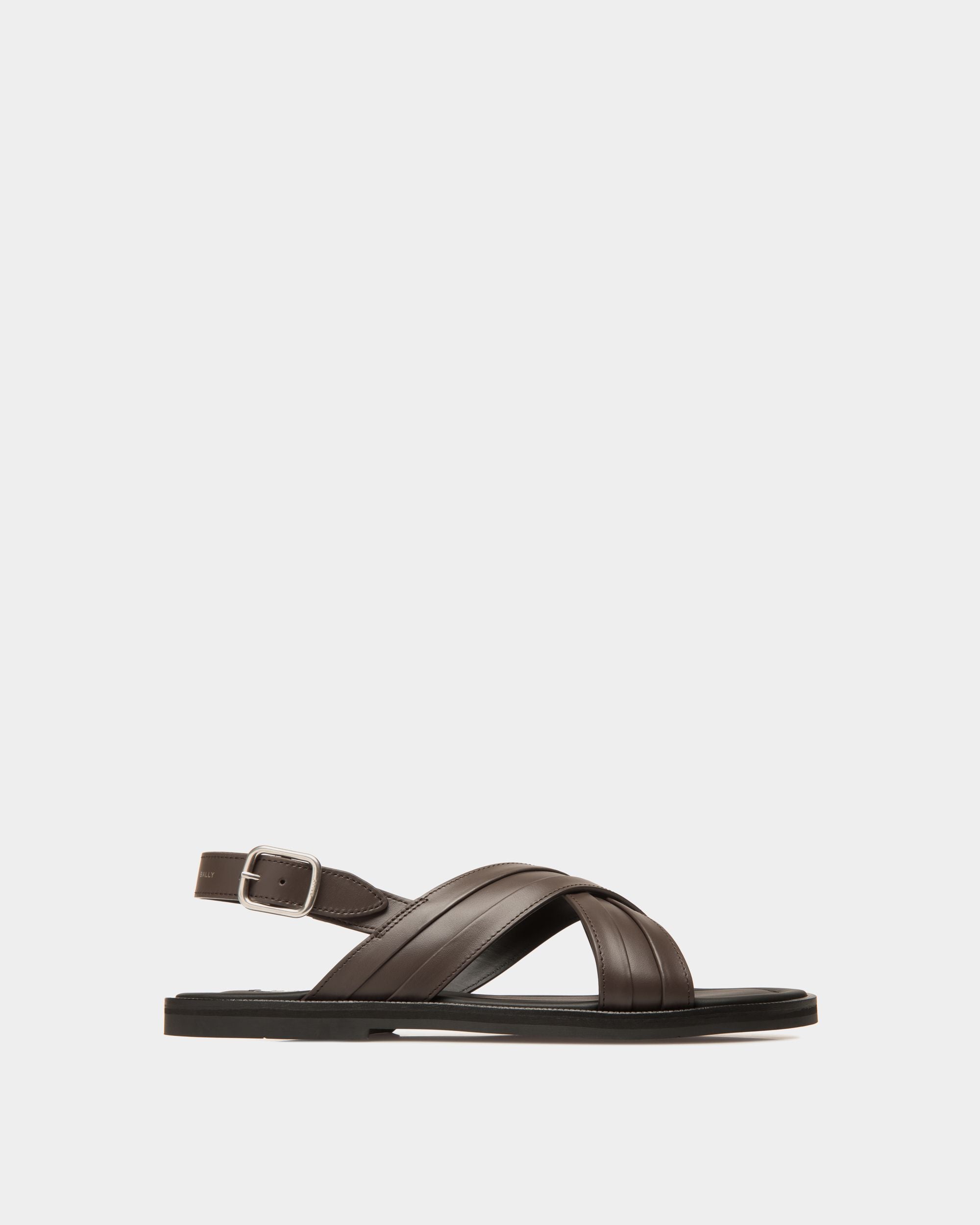 Sandale Glide En Cuir Ebano - Homme - Bally - 01