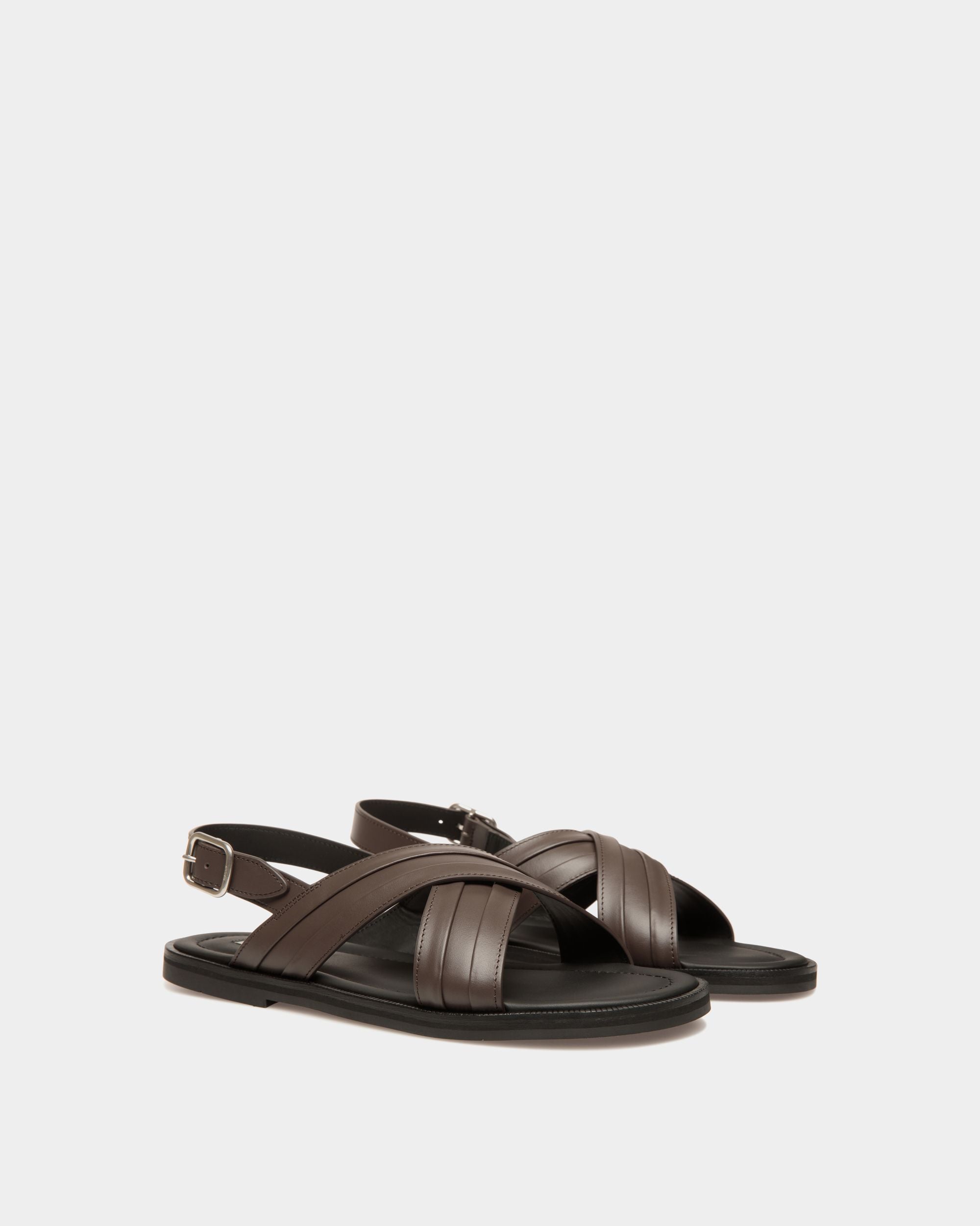 Sandale Glide En Cuir Ebano - Homme - Bally - 02