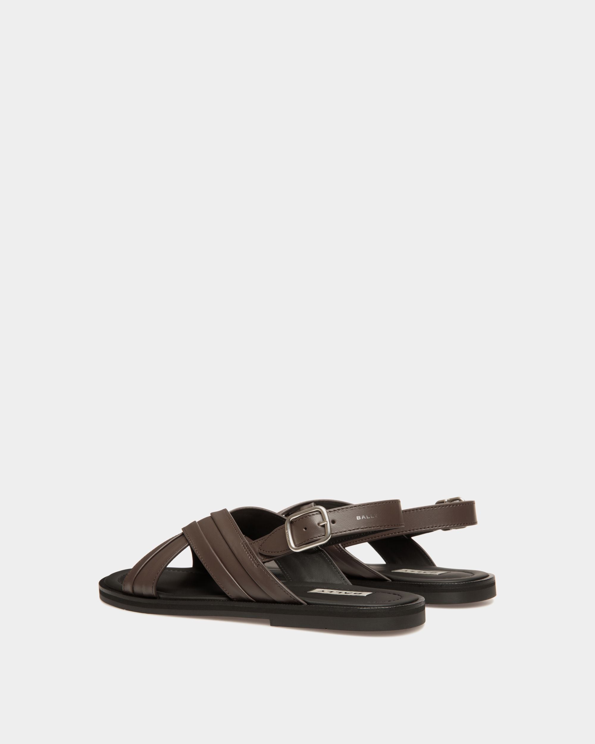 Sandale Glide En Cuir Ebano - Homme - Bally - 03
