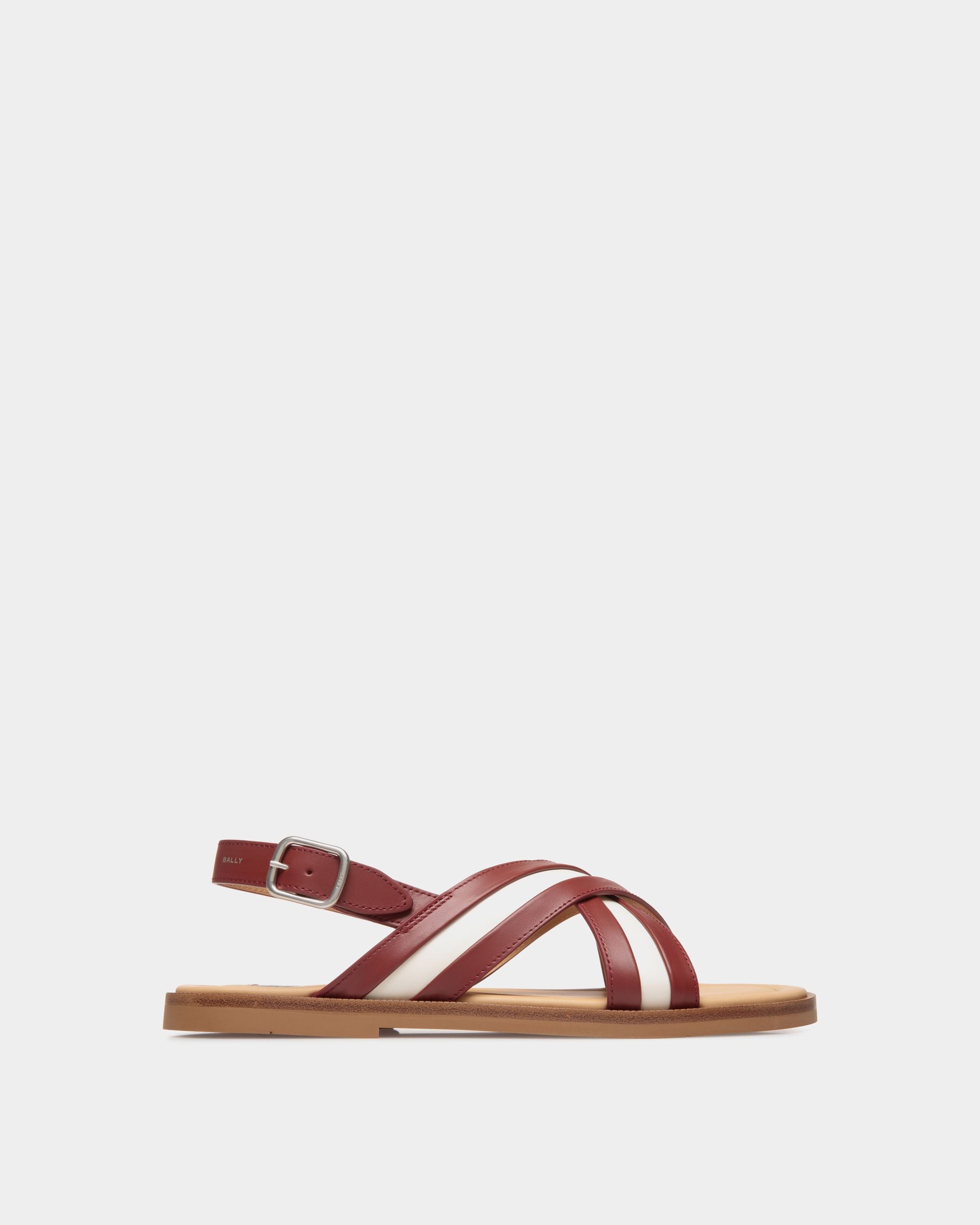 Sandale Glide En Cuir Rouge Et Blanc - Homme - Bally - 01