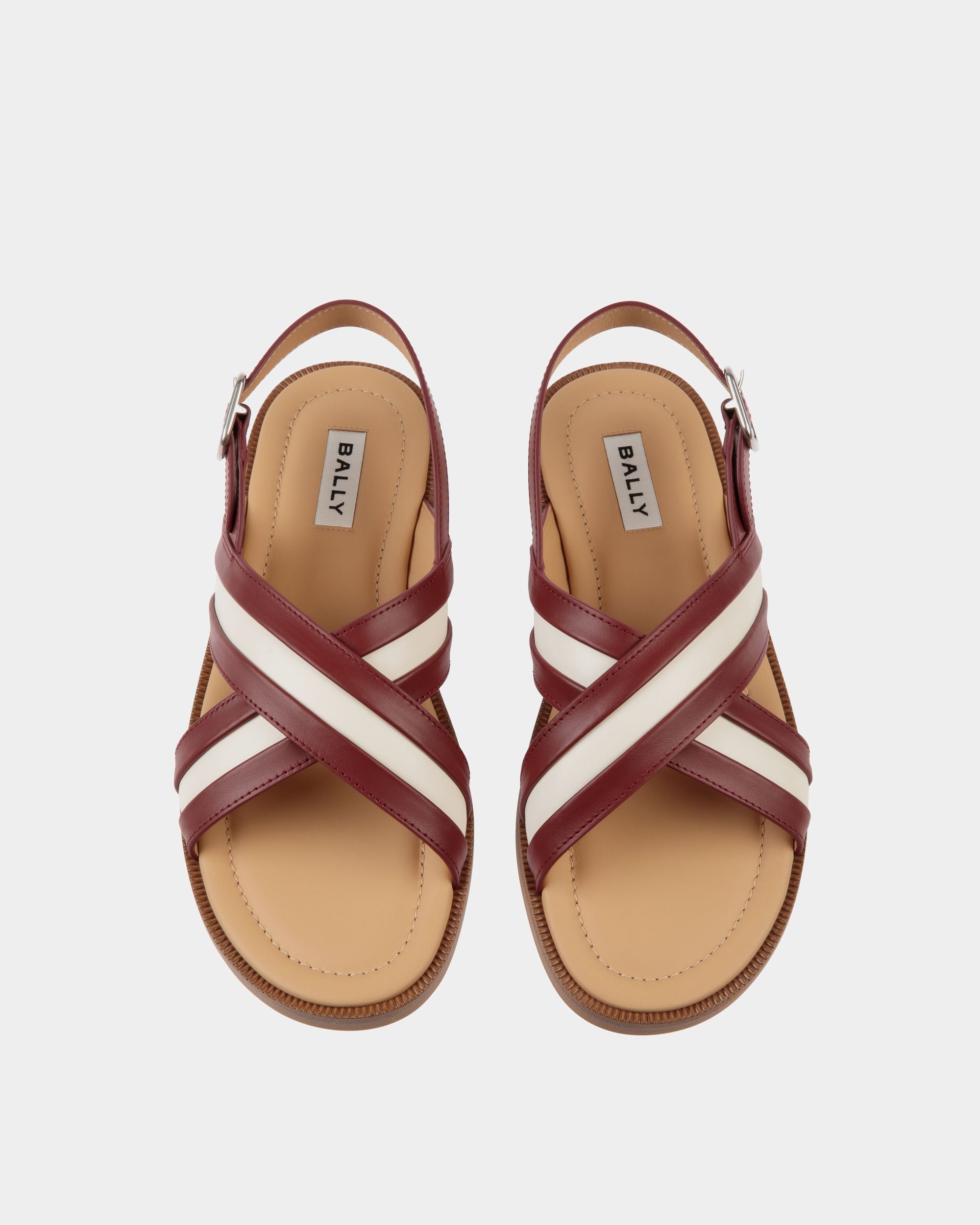 Sandale Glide En Cuir Rouge Et Blanc - Homme - Bally - 04