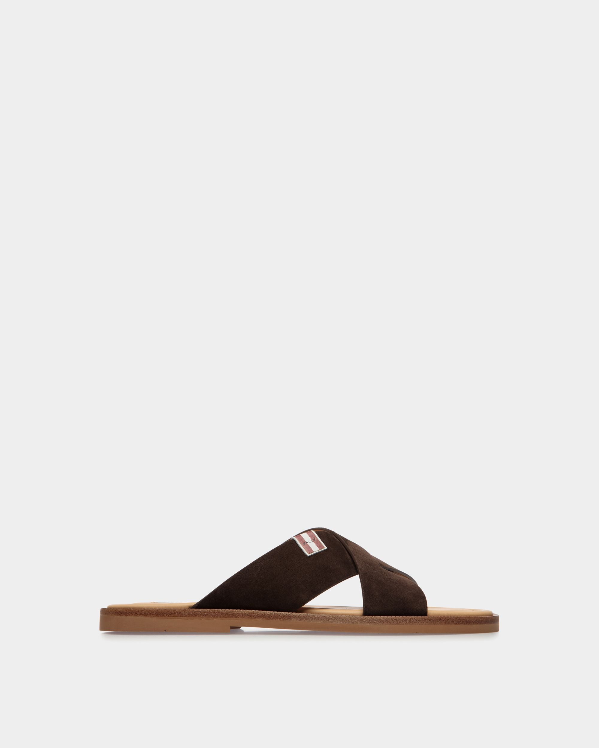 Sandale Glide En Cuir Suédé Ebano - Homme - Bally - 01