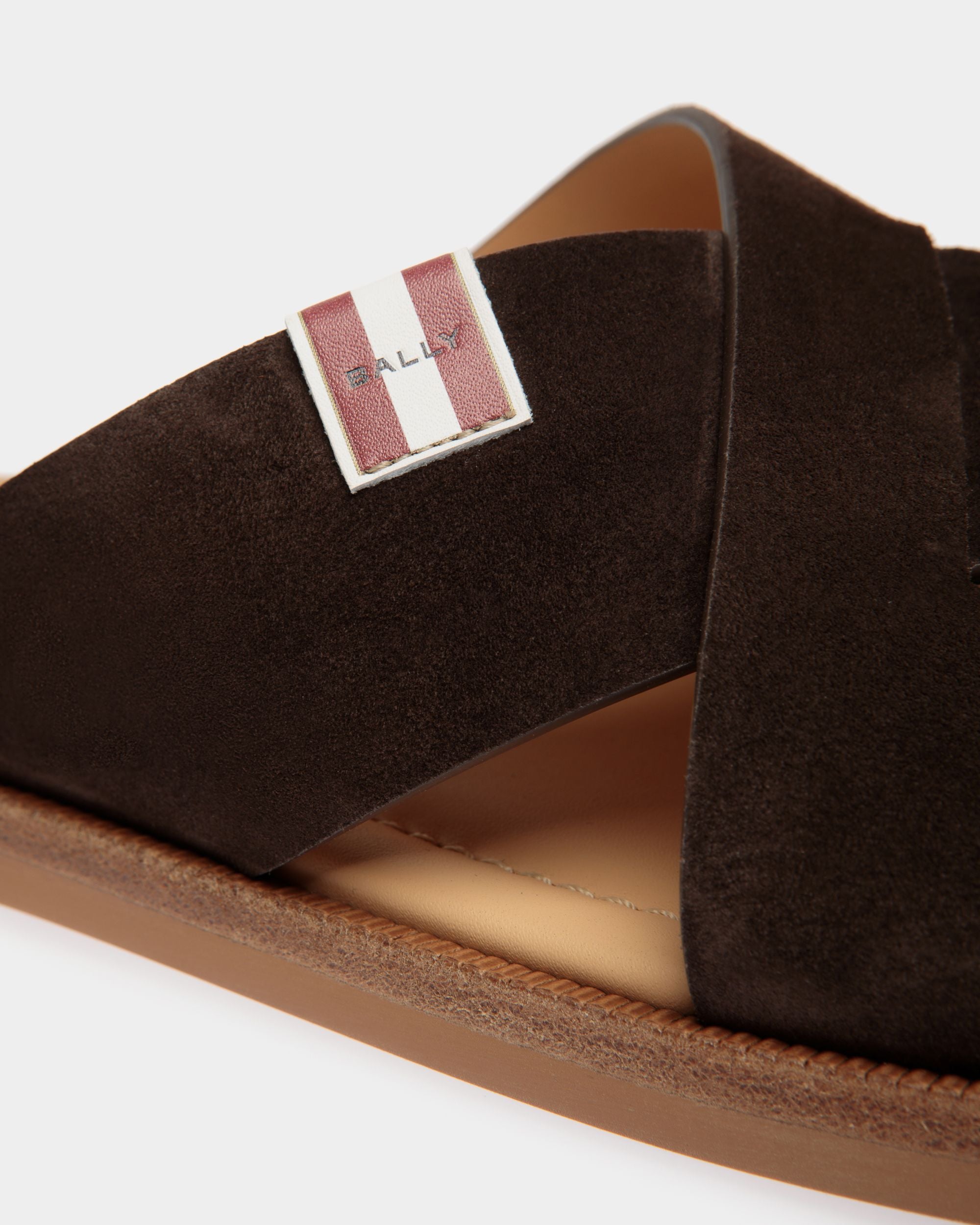 Sandale Glide En Cuir Suédé Ebano - Homme - Bally - 05