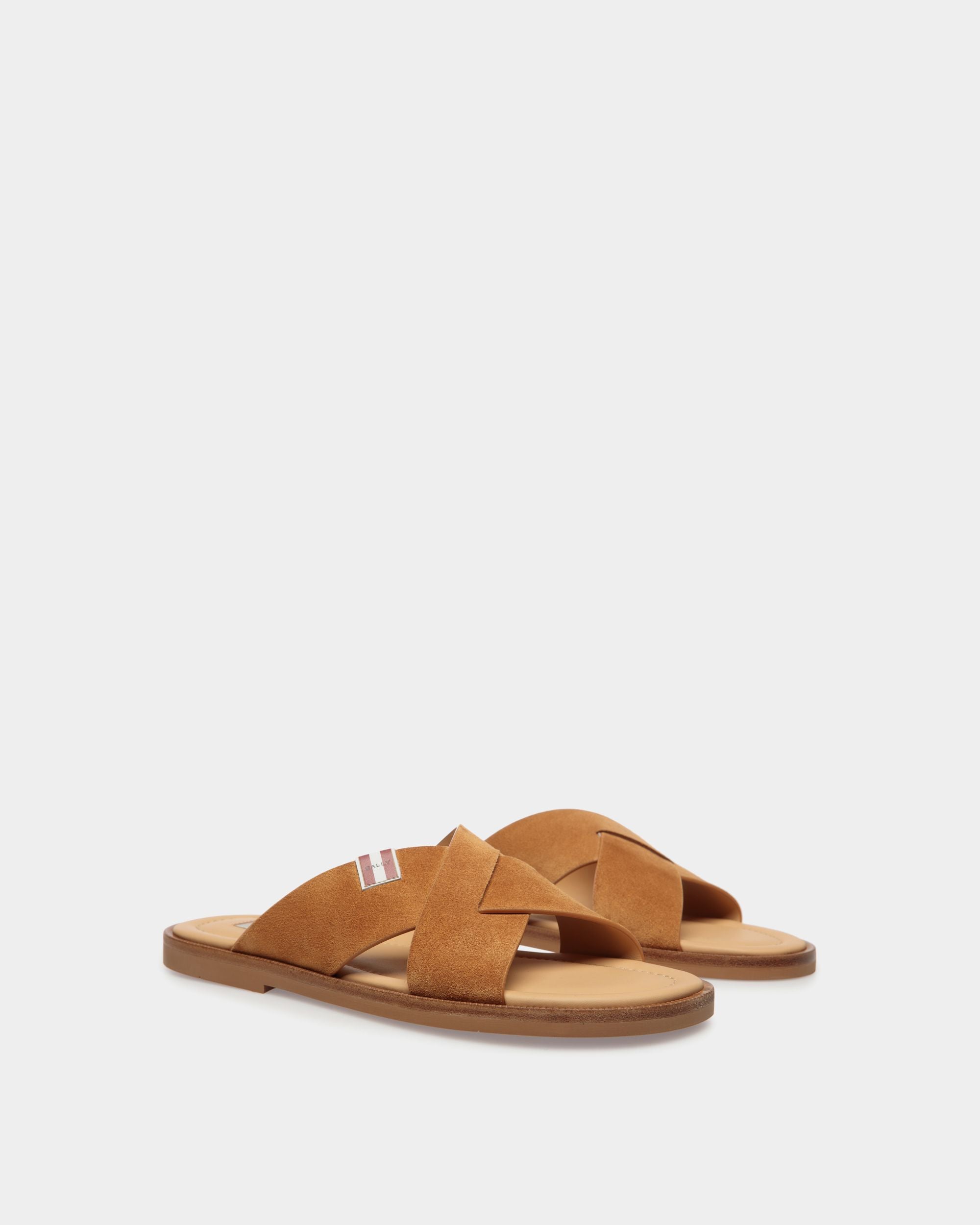 Sandale Glide En Daim Marron - Homme - Bally - 02