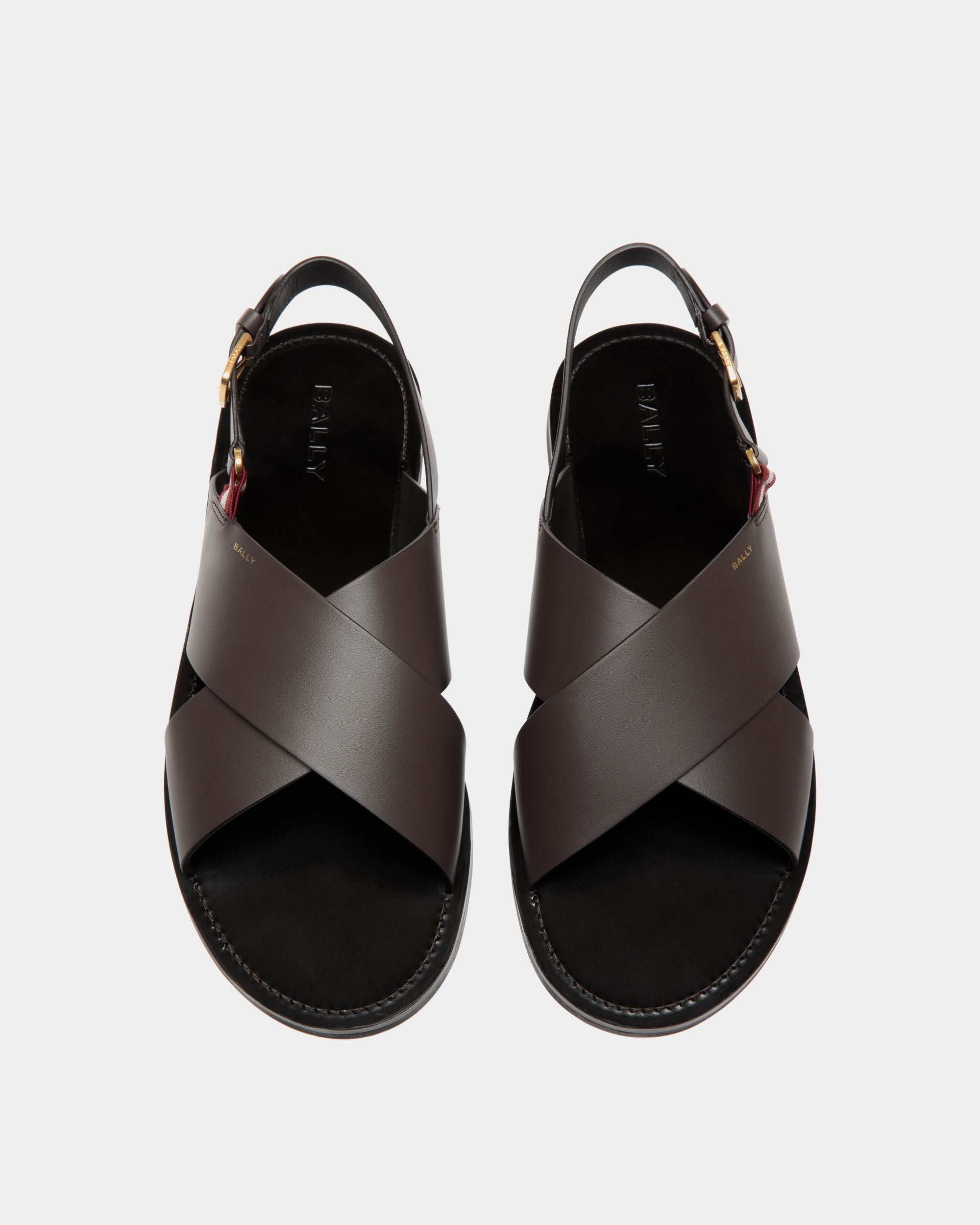 Chateau Sandals In Brown Leather - Homme - Bally - 04