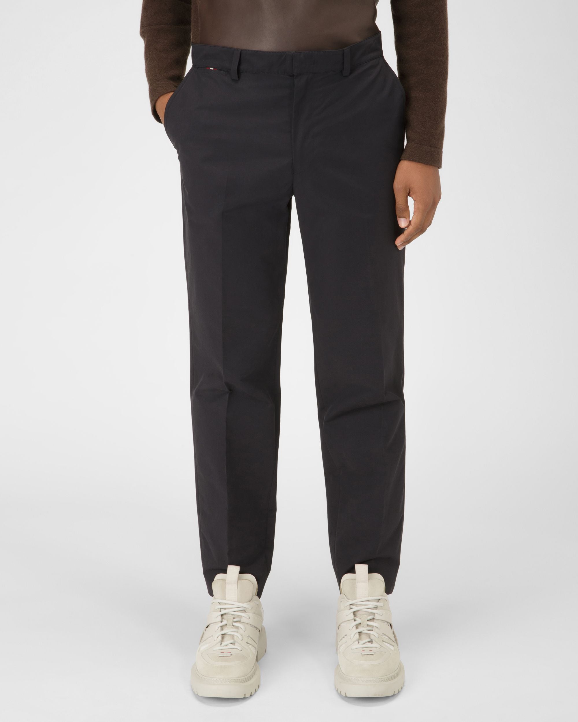 Pantalon Chino En Coton Mélangé Noir - Homme - Bally - 01
