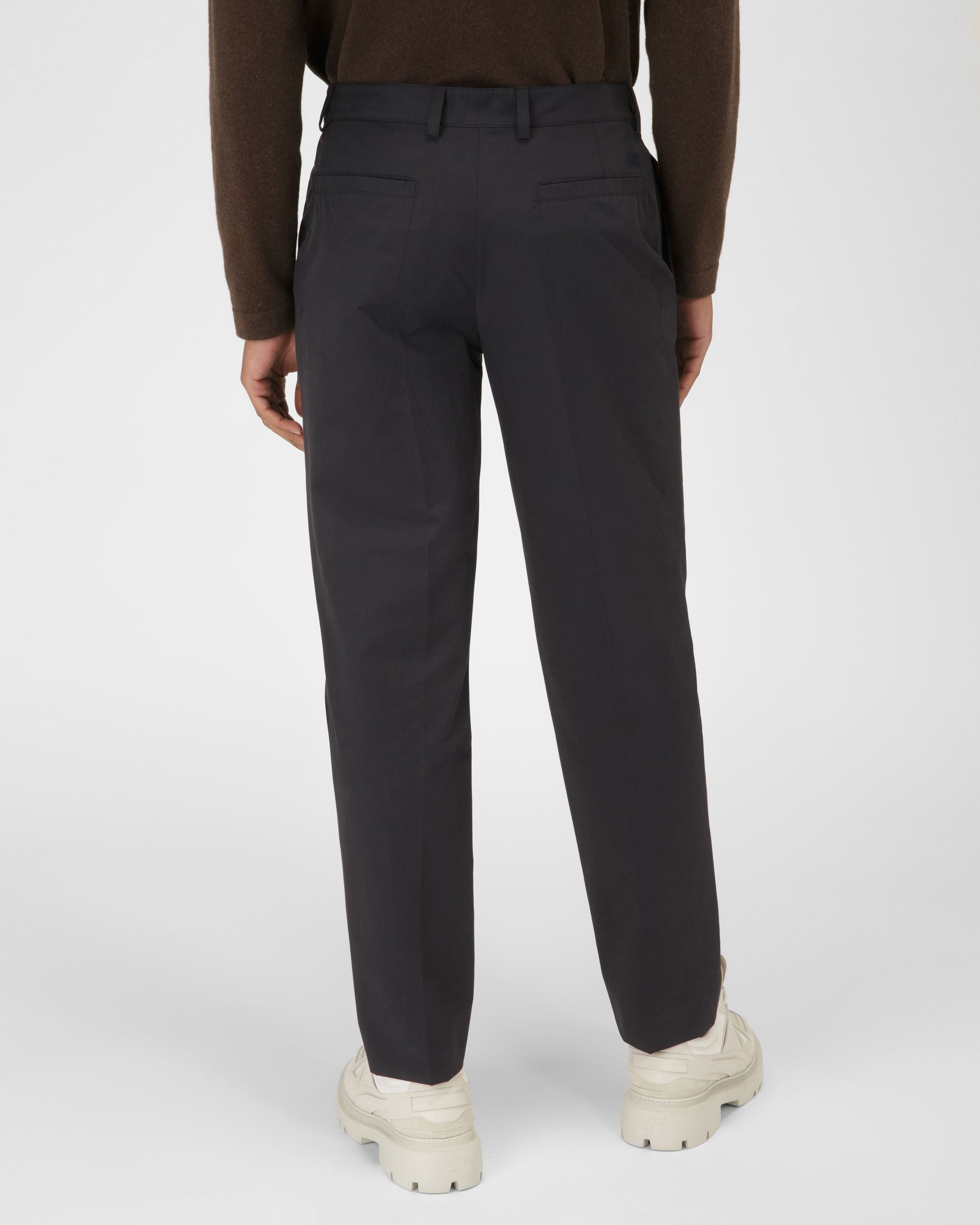 Pantalon Chino En Coton Mélangé Noir - Homme - Bally - 03