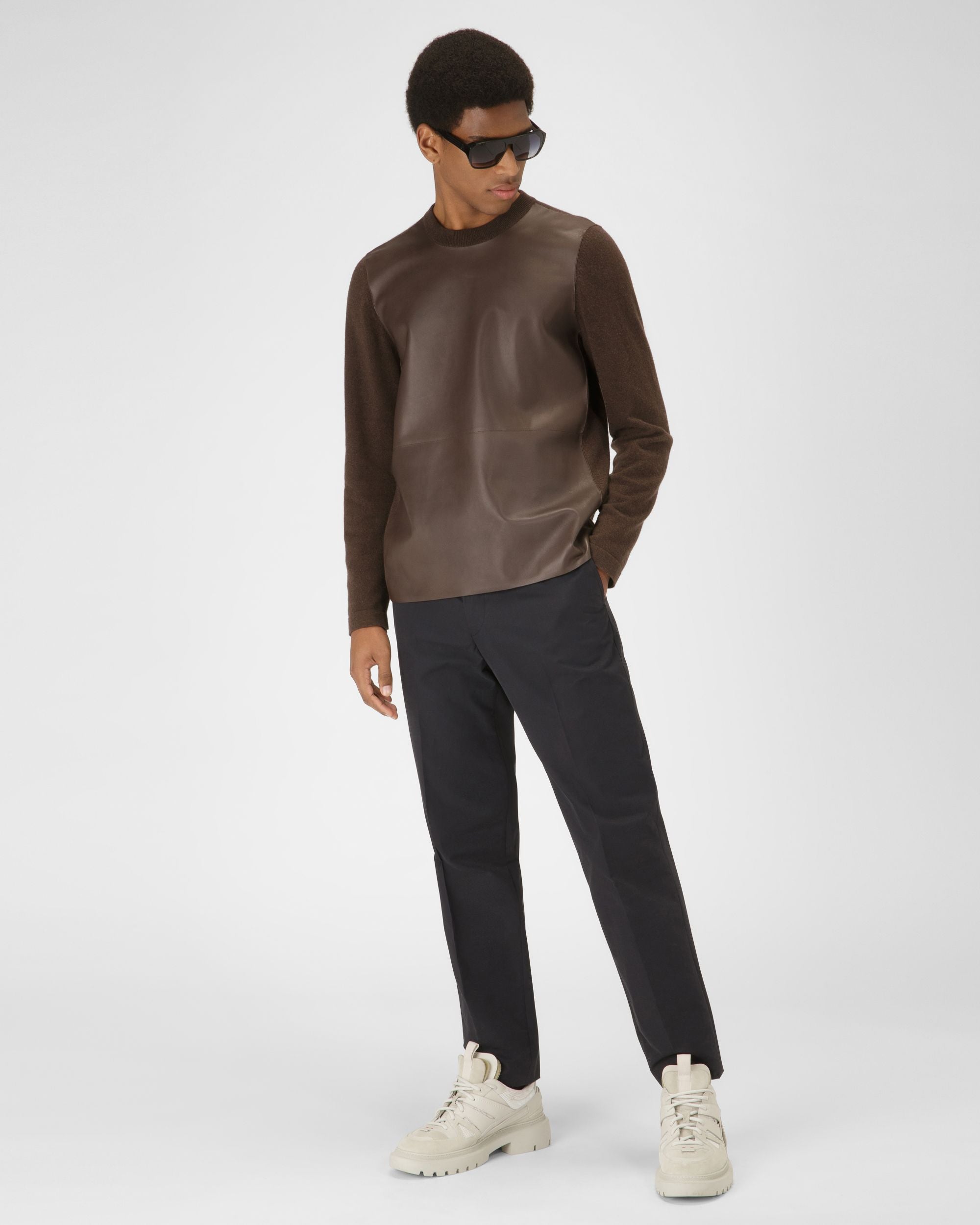 Pantalon Chino En Coton Mélangé Noir - Homme - Bally - 04