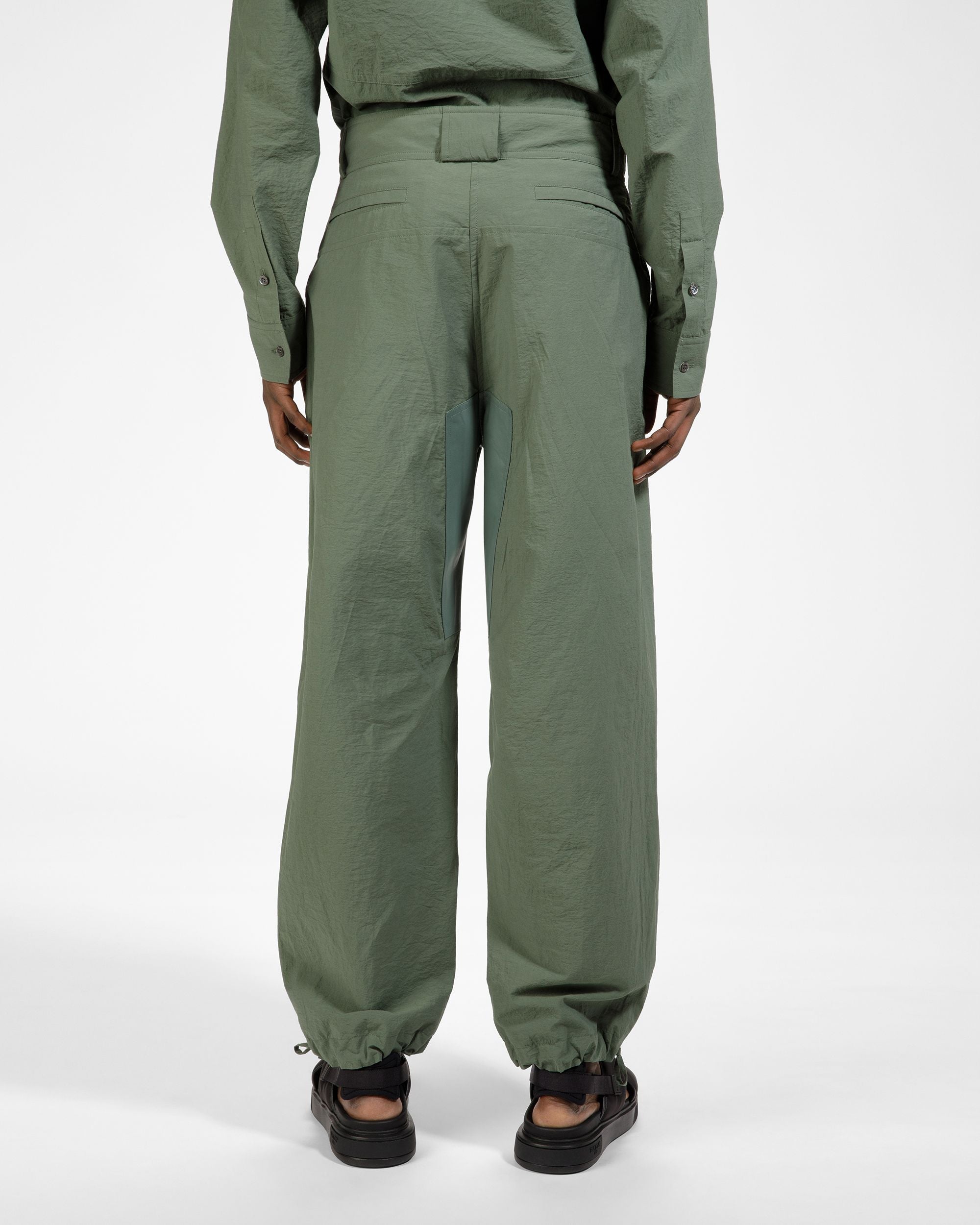 Pantalon Froissé En Coton Mélangé Sauge - Homme - Bally - 02