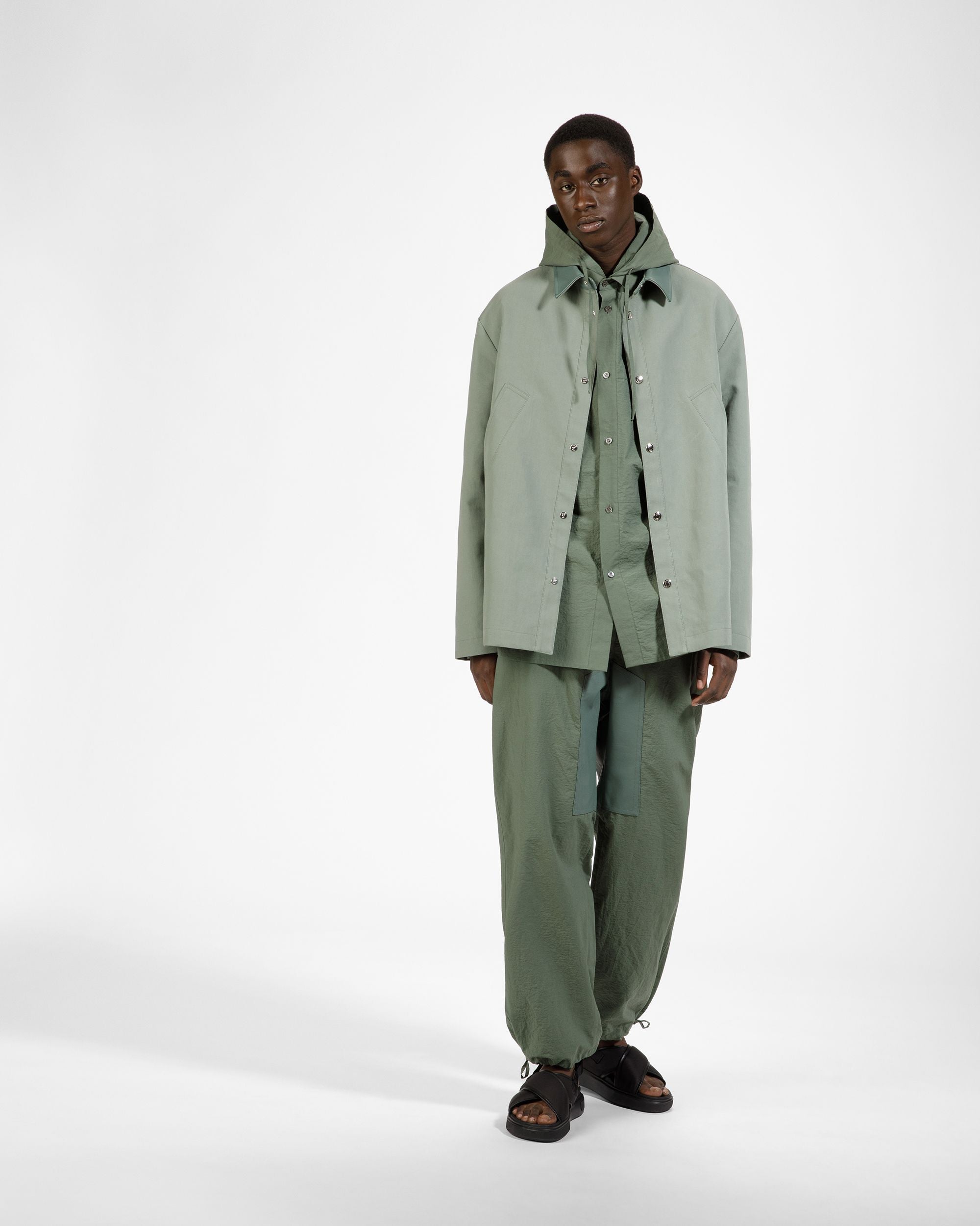 Pantalon Froissé En Coton Mélangé Sauge - Homme - Bally - 04