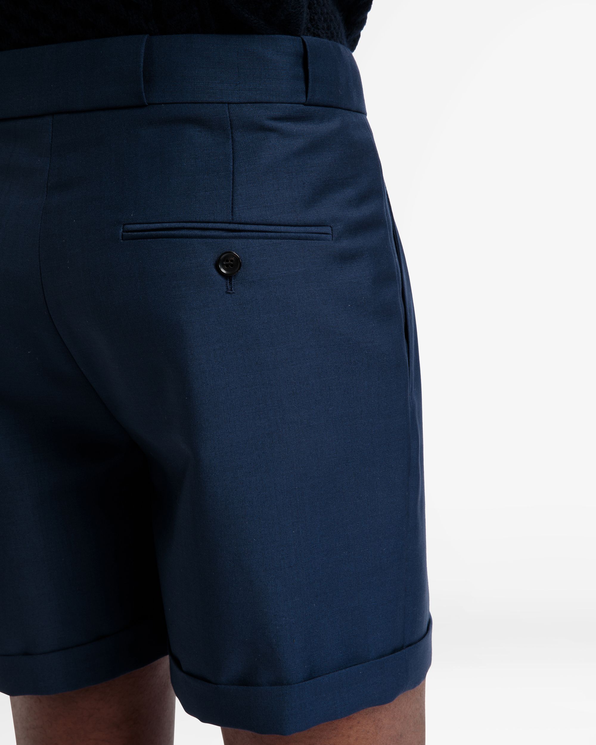 Bermuda En Laine Bleu Marine - Homme - Bally - 03