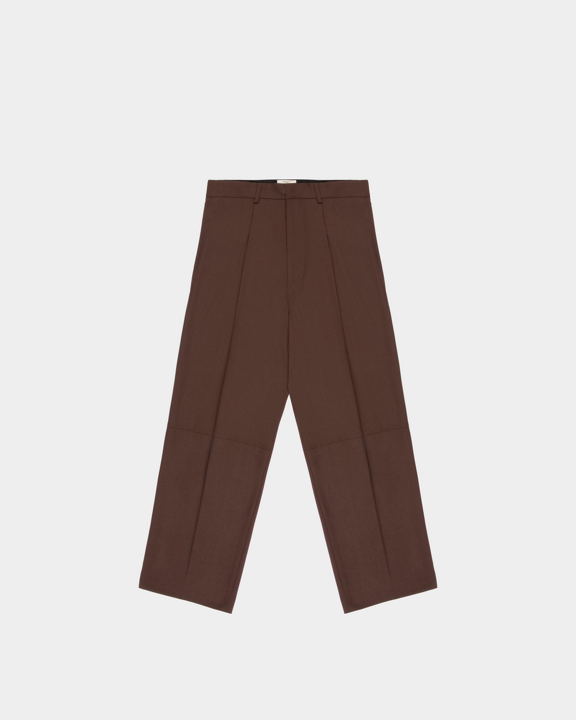 Pantalon En Laine Marron Ébène - Homme - Bally - 04