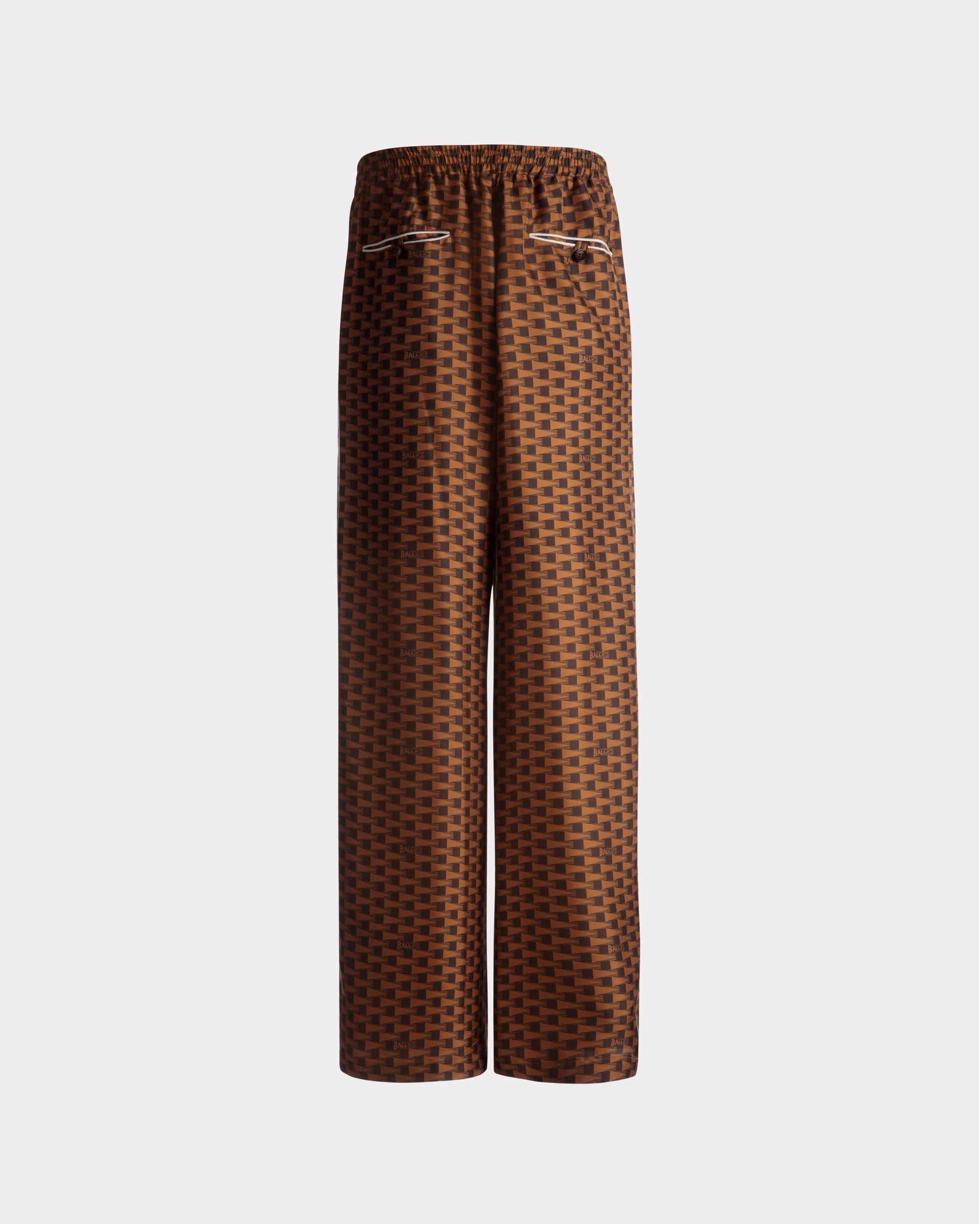 Pantalon imprimé Pennant En soie marron - Homme - Bally - 07