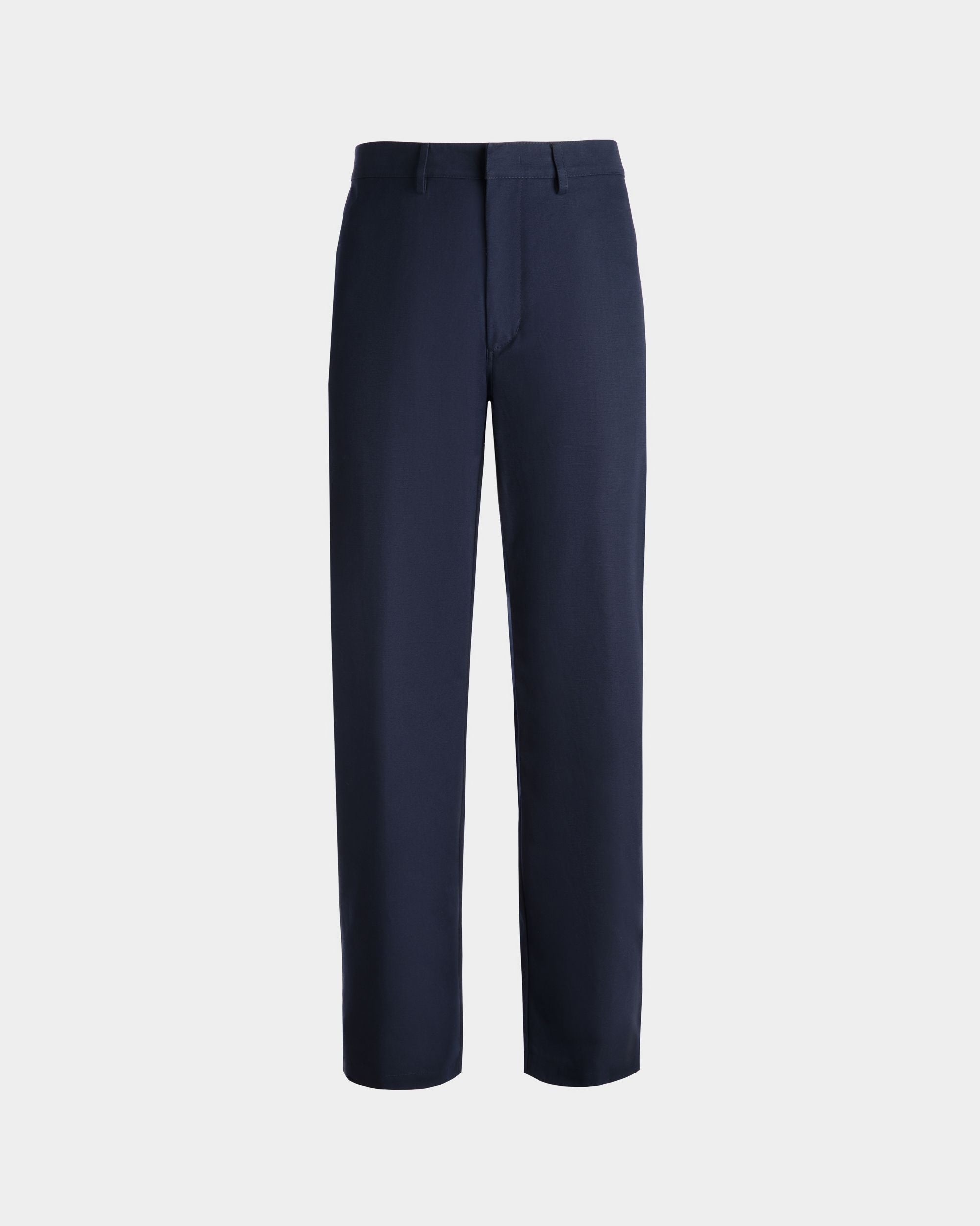 Pantalon En Coton Bleu Foncé - Homme - Bally - 01