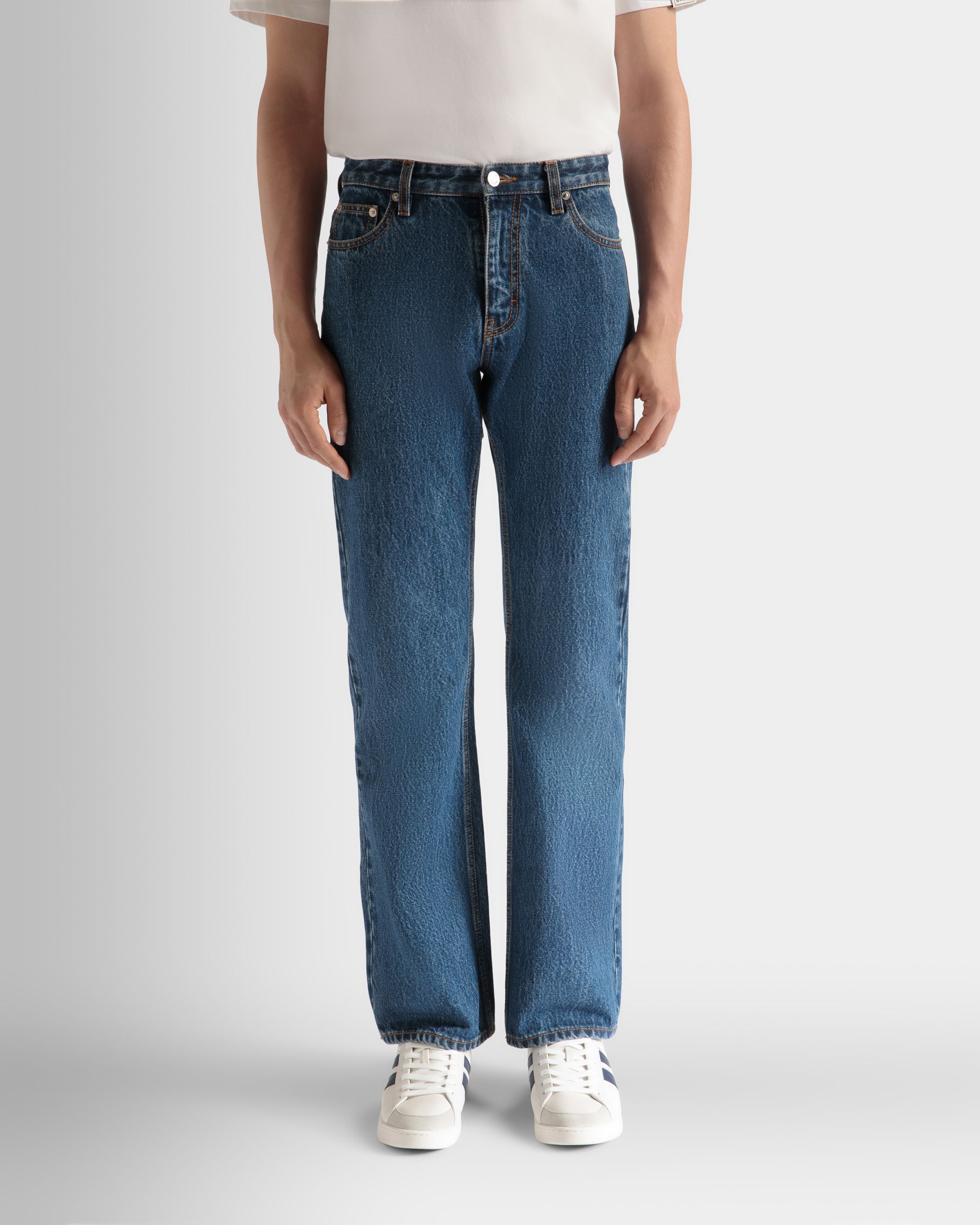 Pantalon En Denim De Coton Medium Blue - Homme - Bally - 03