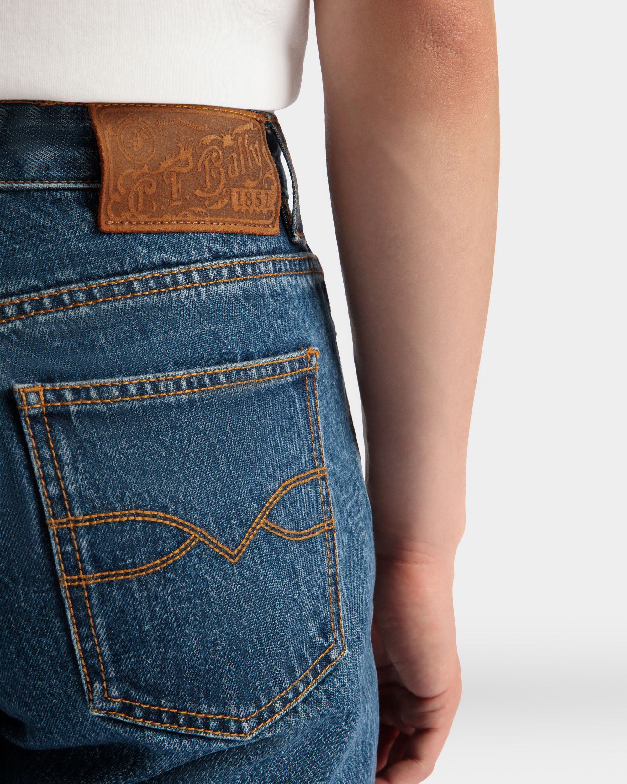 Pantalon En Denim De Coton Medium Blue - Homme - Bally - 04