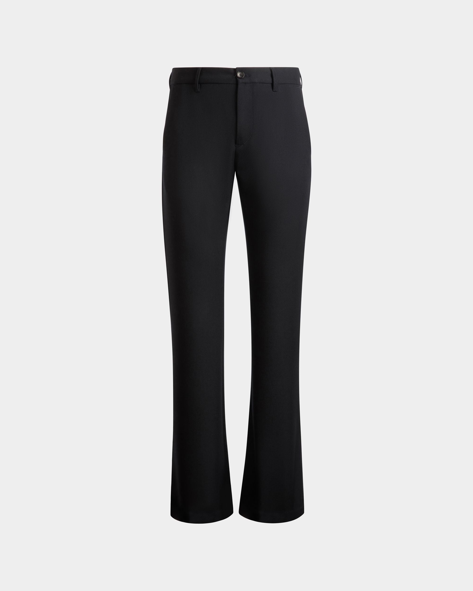 Pantalon Évasé En Laine Navy Blue - Homme - Bally - 01