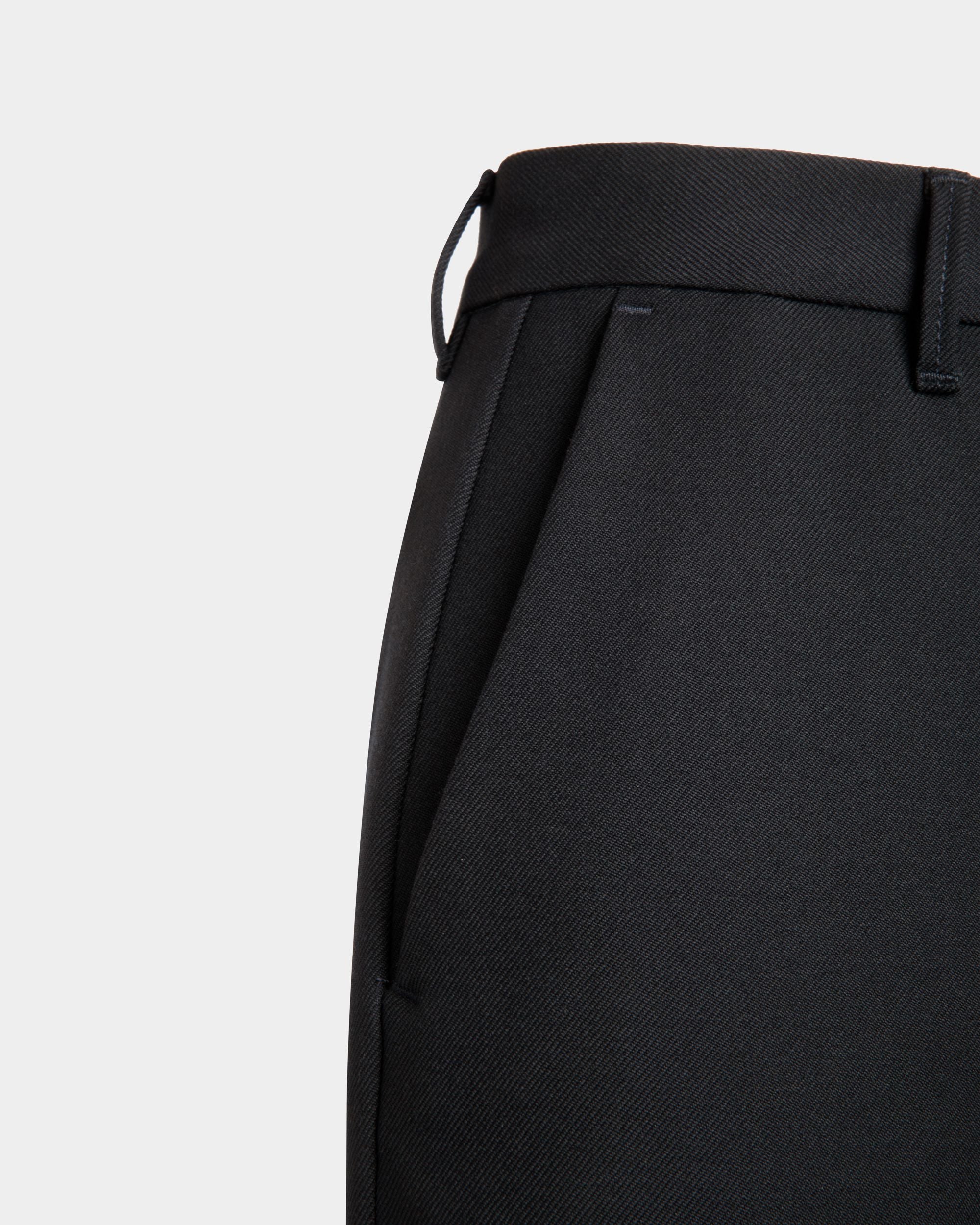 Pantalon Évasé En Laine Navy Blue - Homme - Bally - 04