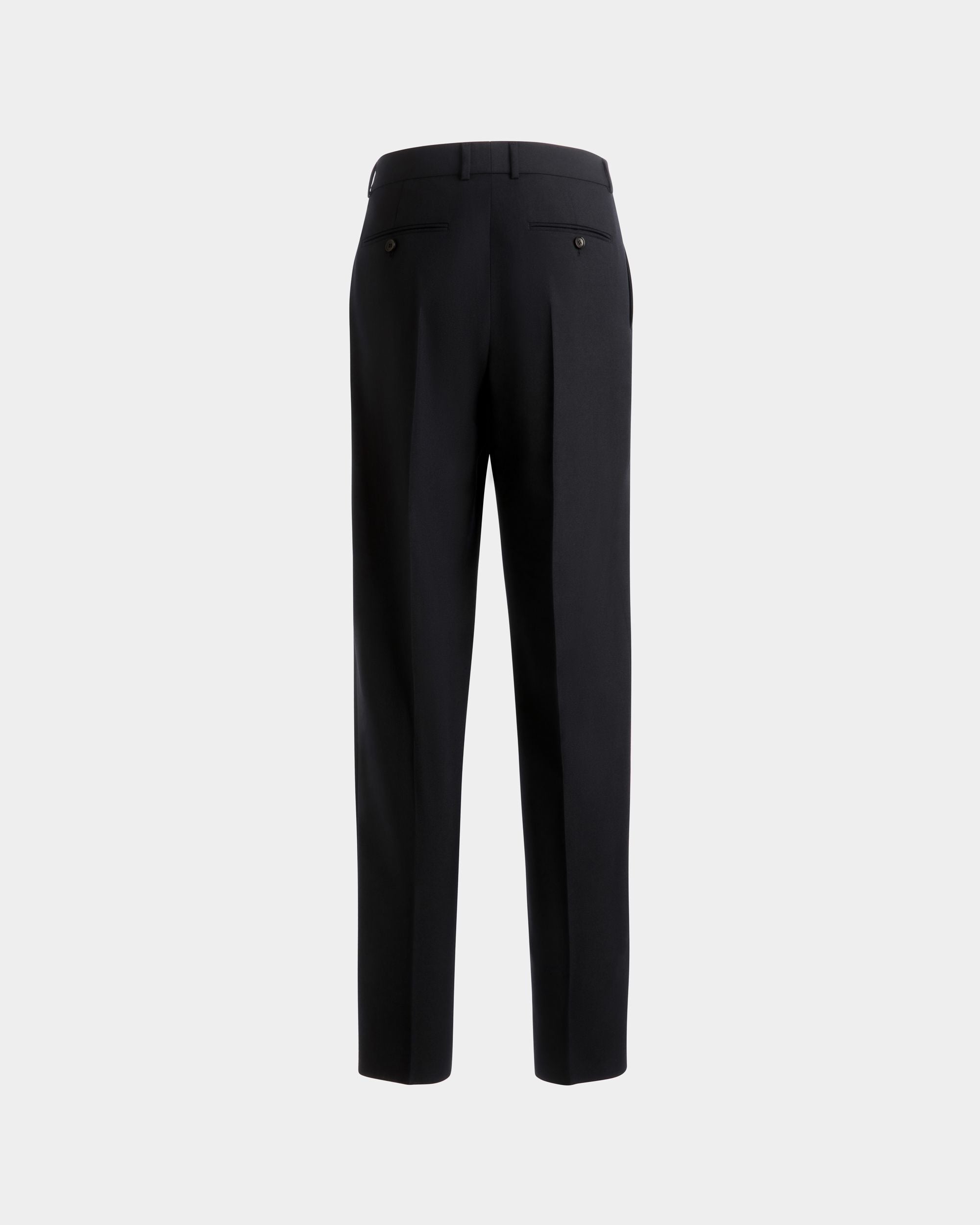 Pantalon À Pinces En Laine Mélangée Navy Blue - Homme - Bally - 07