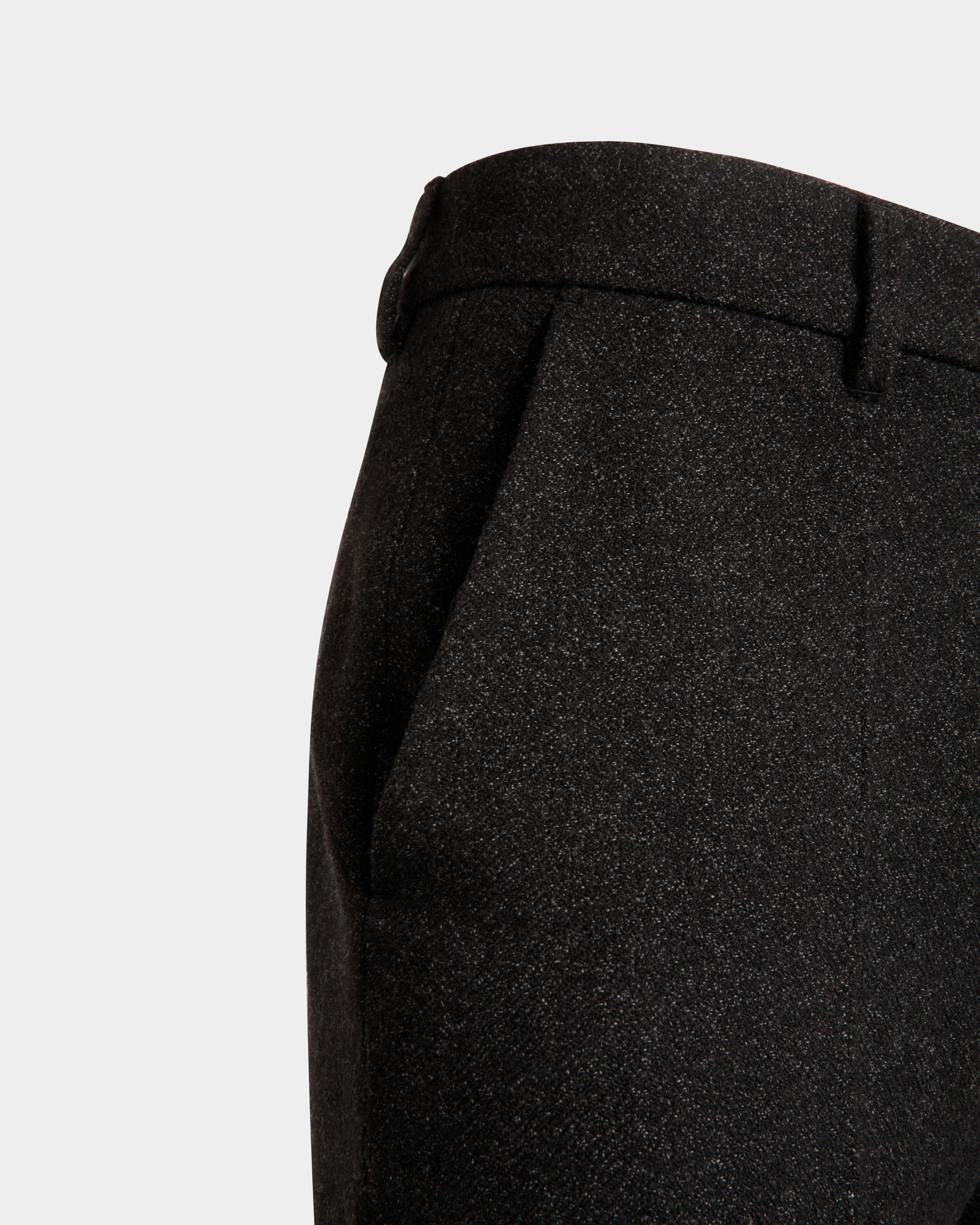 Pantalon À Pinces En Laine Gris Foncé - Homme - Bally - 04