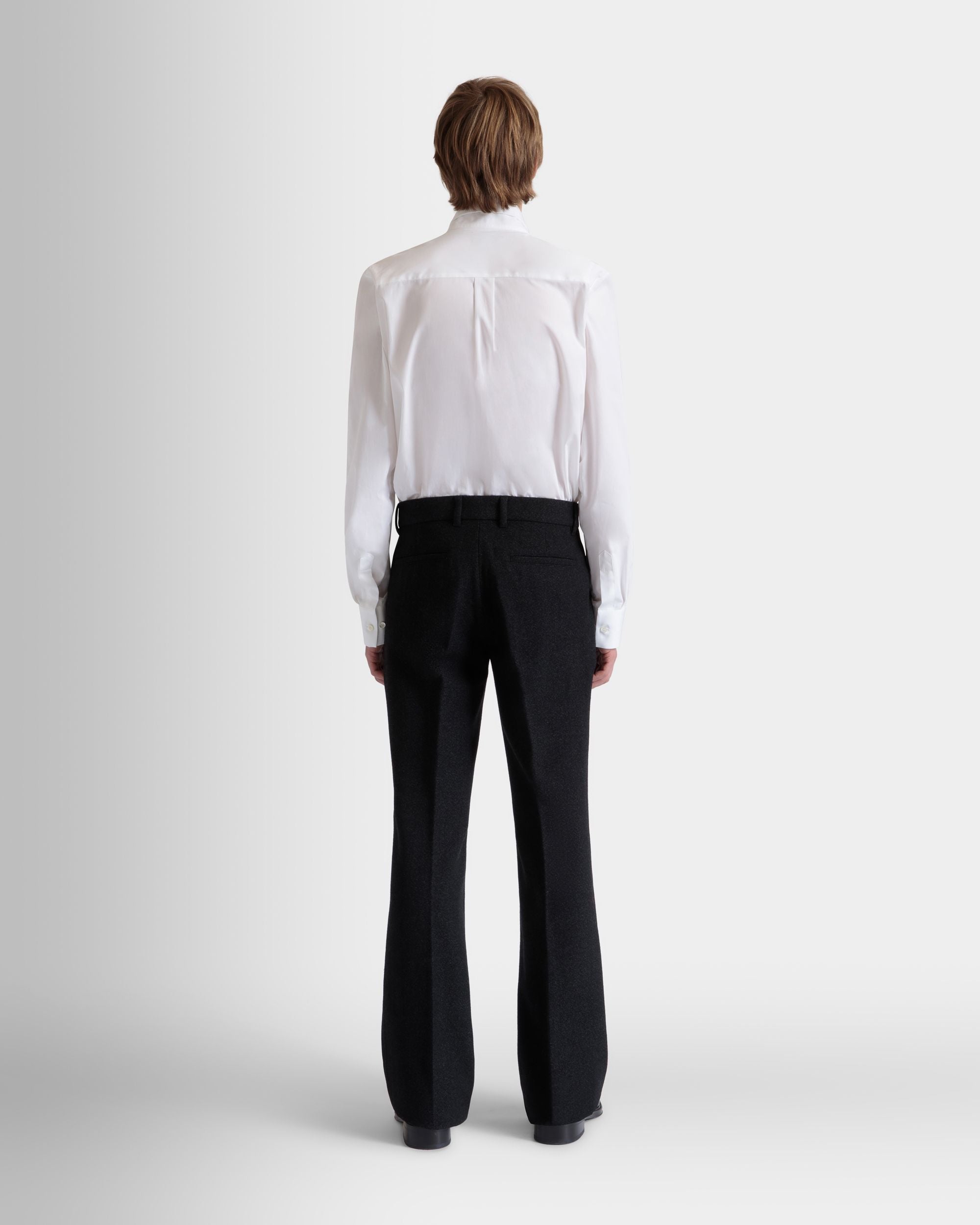 Pantalon À Pinces En Laine Gris Foncé - Homme - Bally - 06