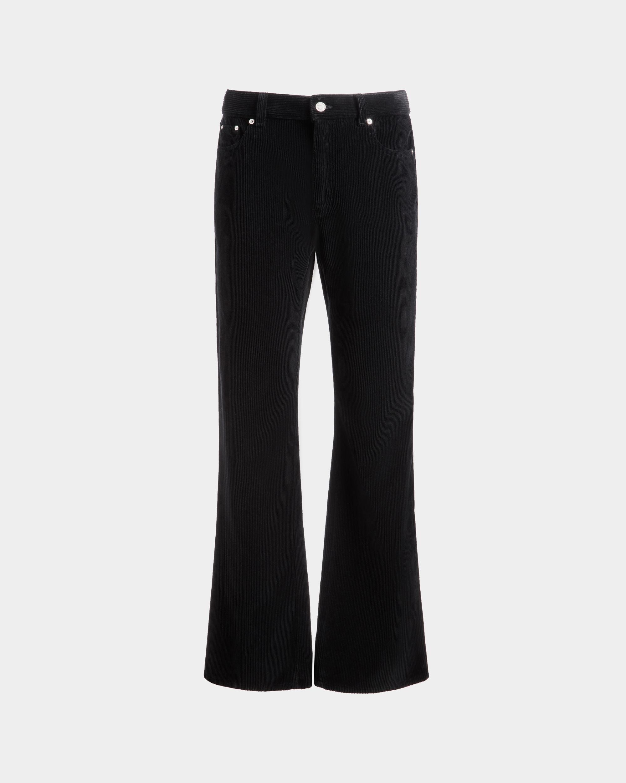 Pantalon Denim En Velours Côtelé De Coton Noir - Homme - Bally - 01