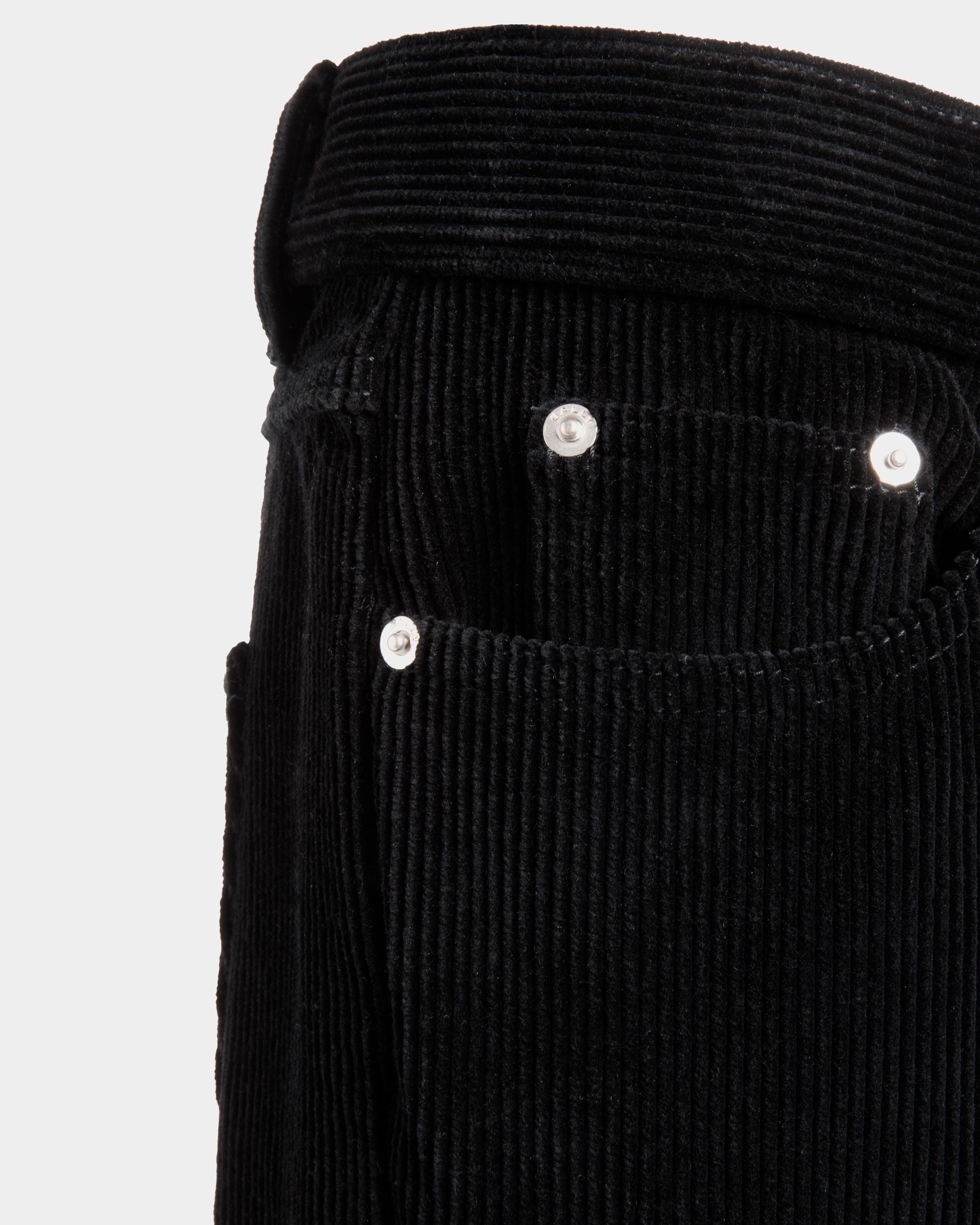 Pantalon Denim En Velours Côtelé De Coton Noir - Homme - Bally - 04