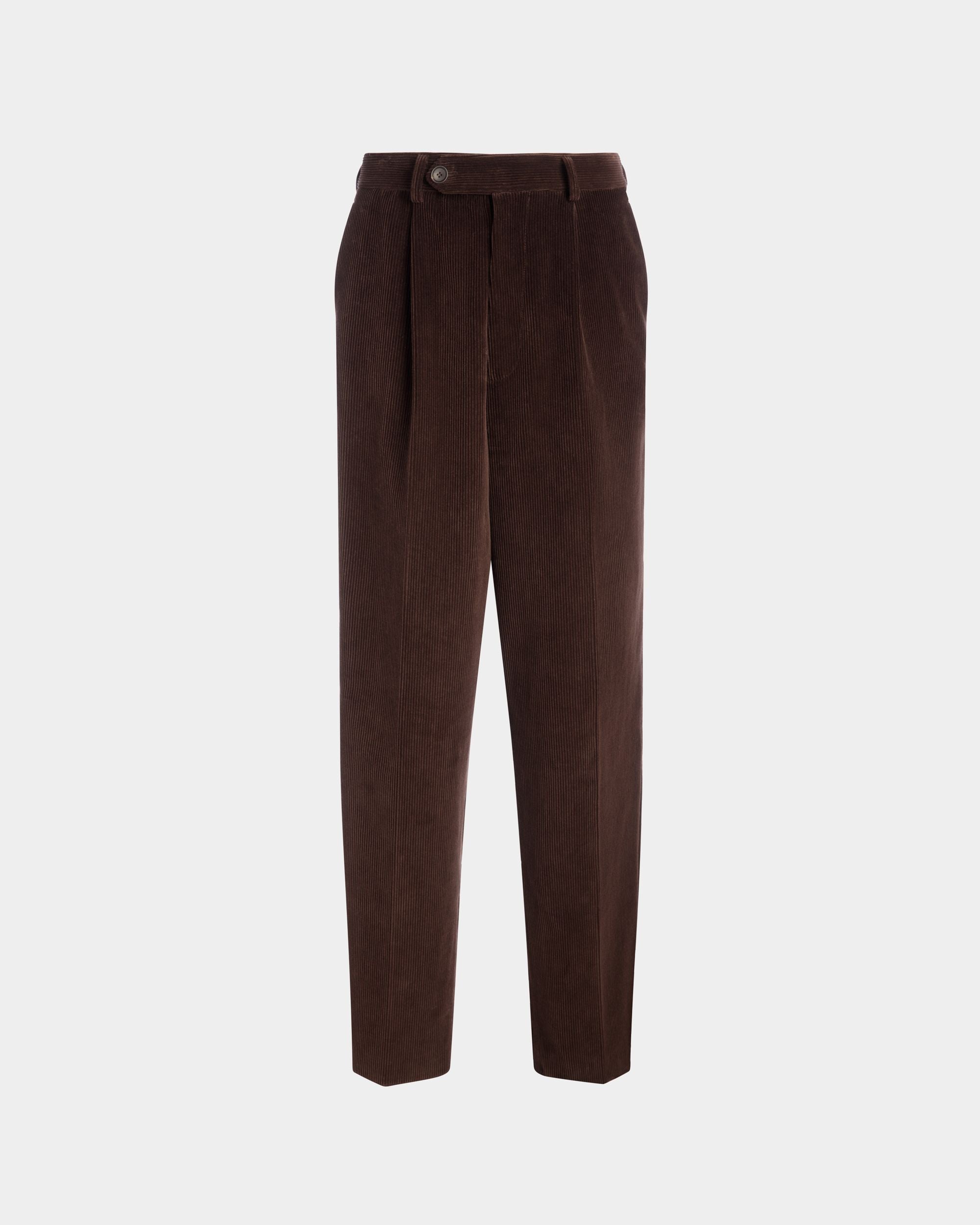 Pantalon À Pinces De La Capsule D’hiver En Velours Côtelé De Coton Ebano - Homme - Bally - 01