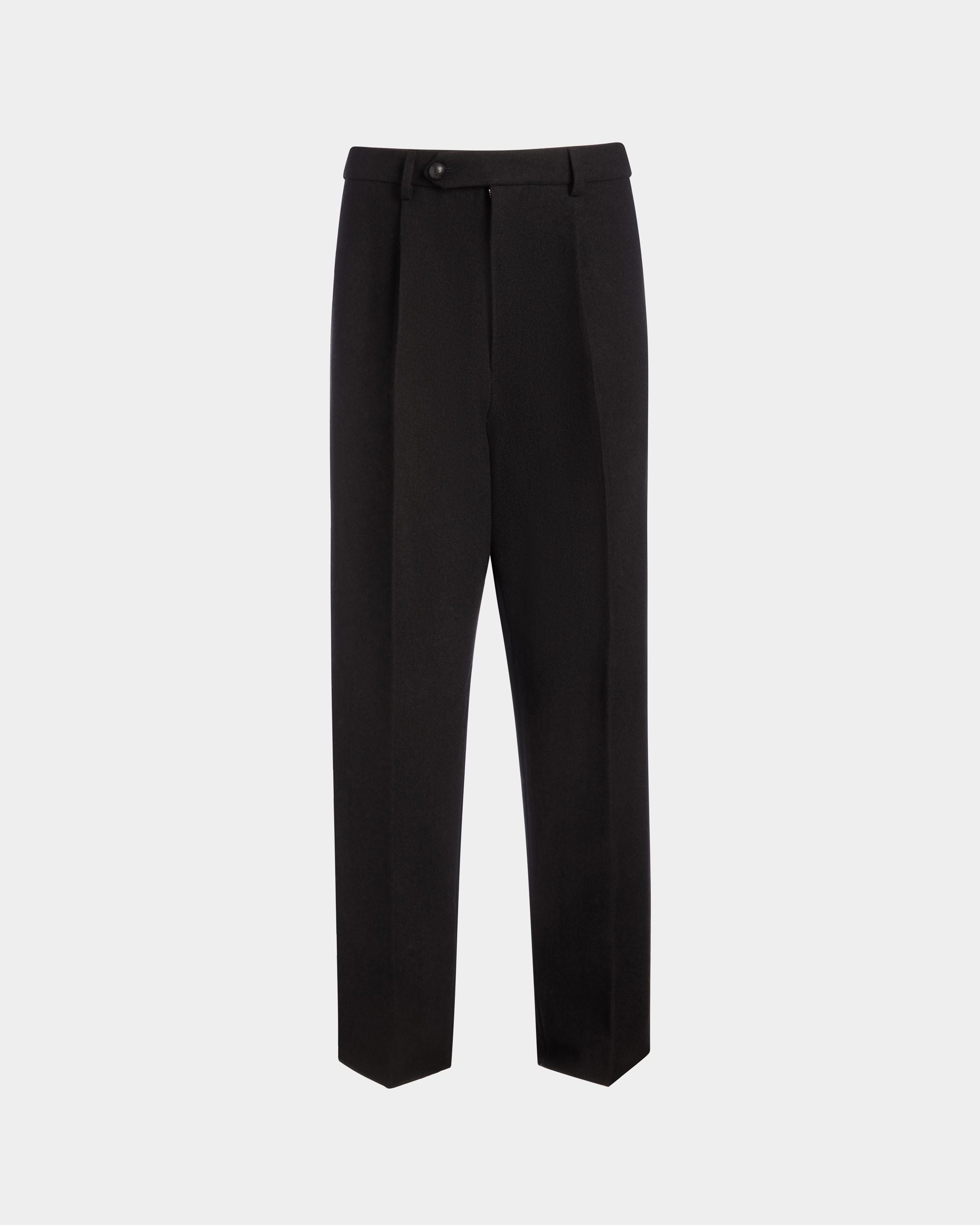 Pantalon À Pinces De La Capsule D’hiver En Laine Mélangée Noire - Homme - Bally - 01