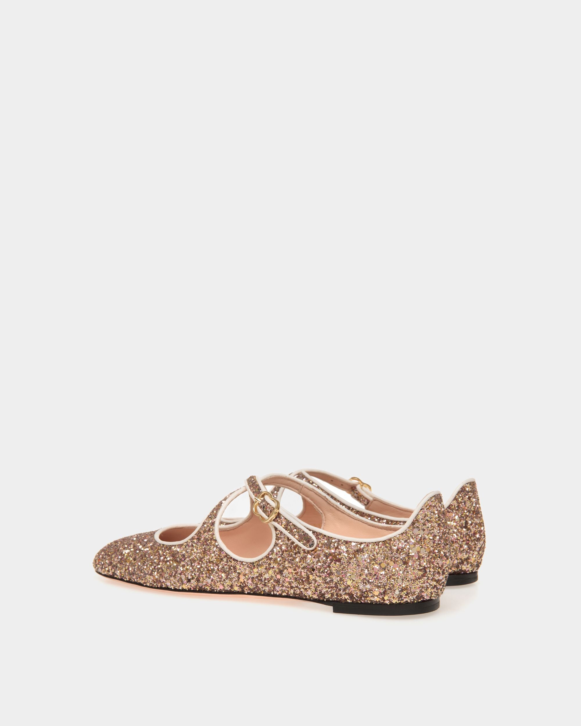 Chaussure À Talon Plat Ballyrina À Paillettes Couleur Bronze - Femme - Bally - 03