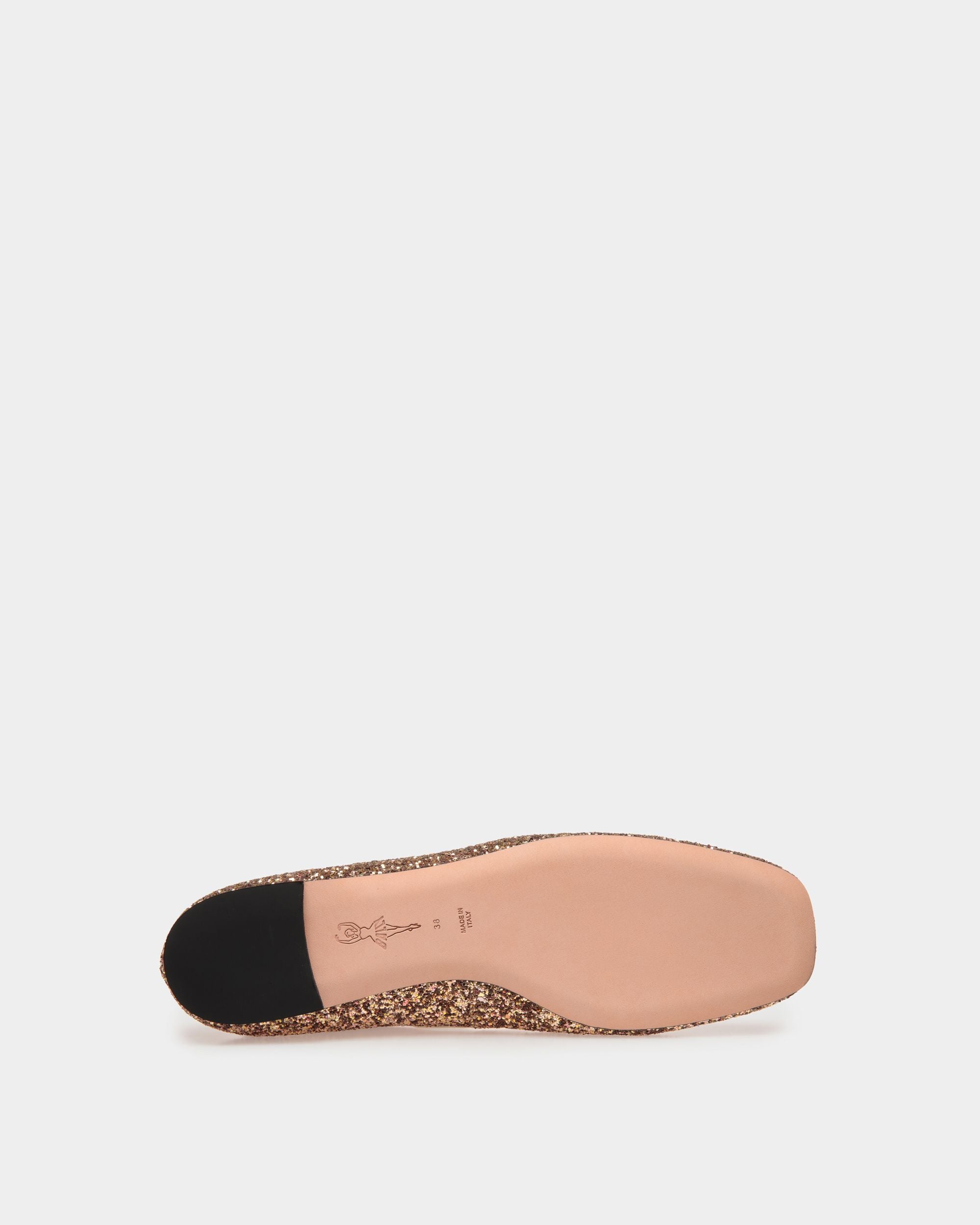 Chaussure À Talon Plat Ballyrina À Paillettes Couleur Bronze - Femme - Bally - 04