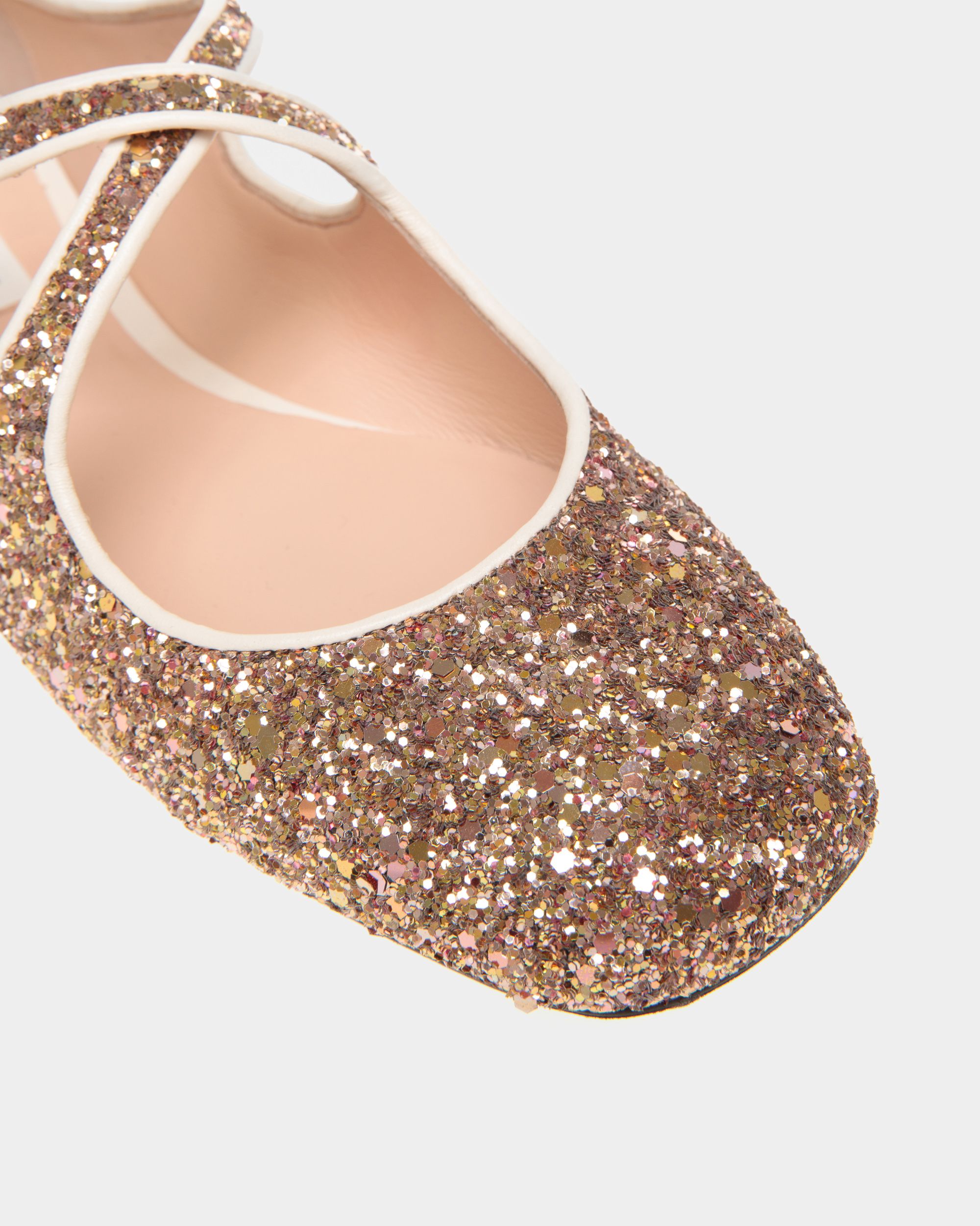 Chaussure À Talon Plat Ballyrina À Paillettes Couleur Bronze - Femme - Bally - 05