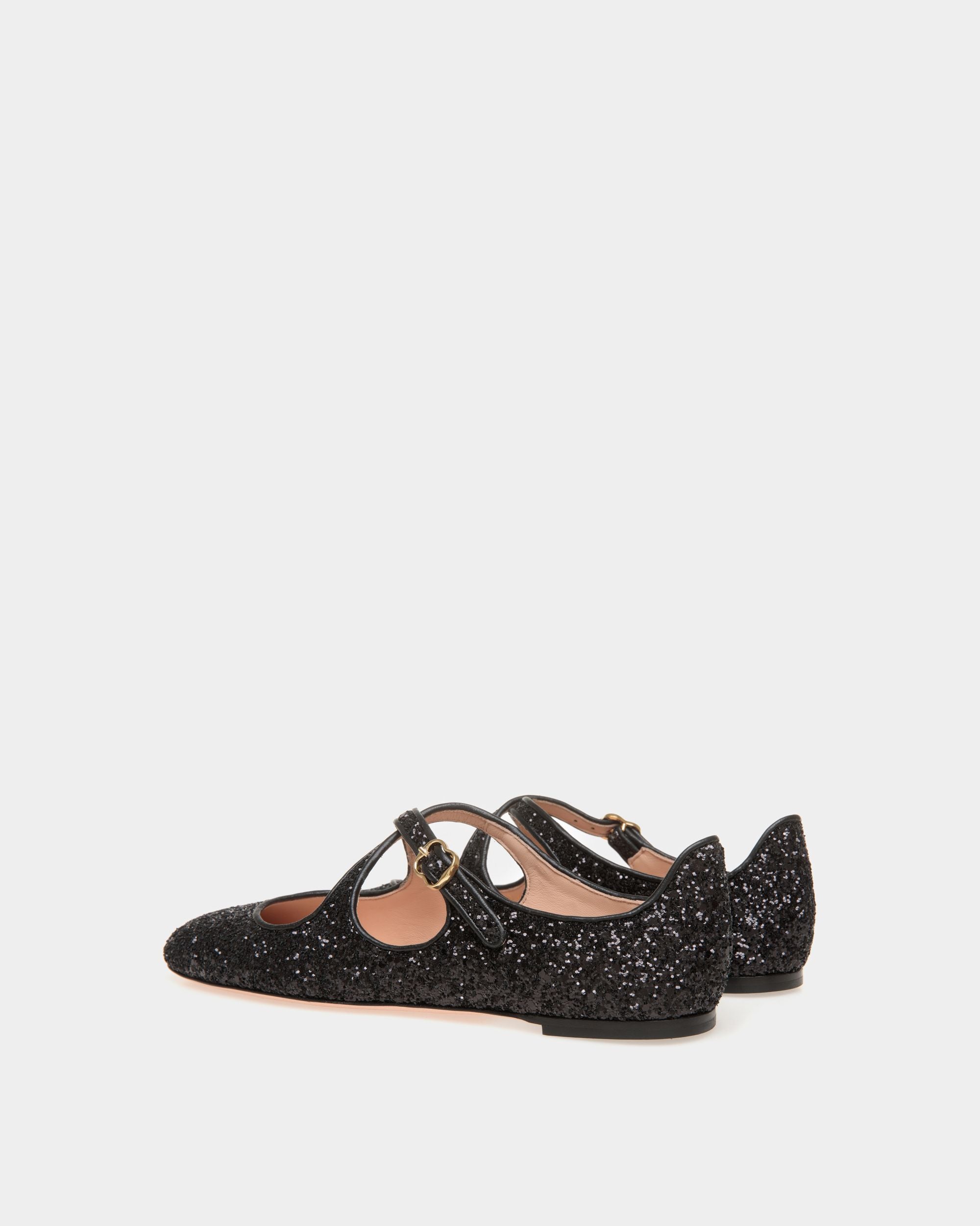 Chaussure À Talon Plat Ballyrina À Paillettes Noires - Femme - Bally - 03