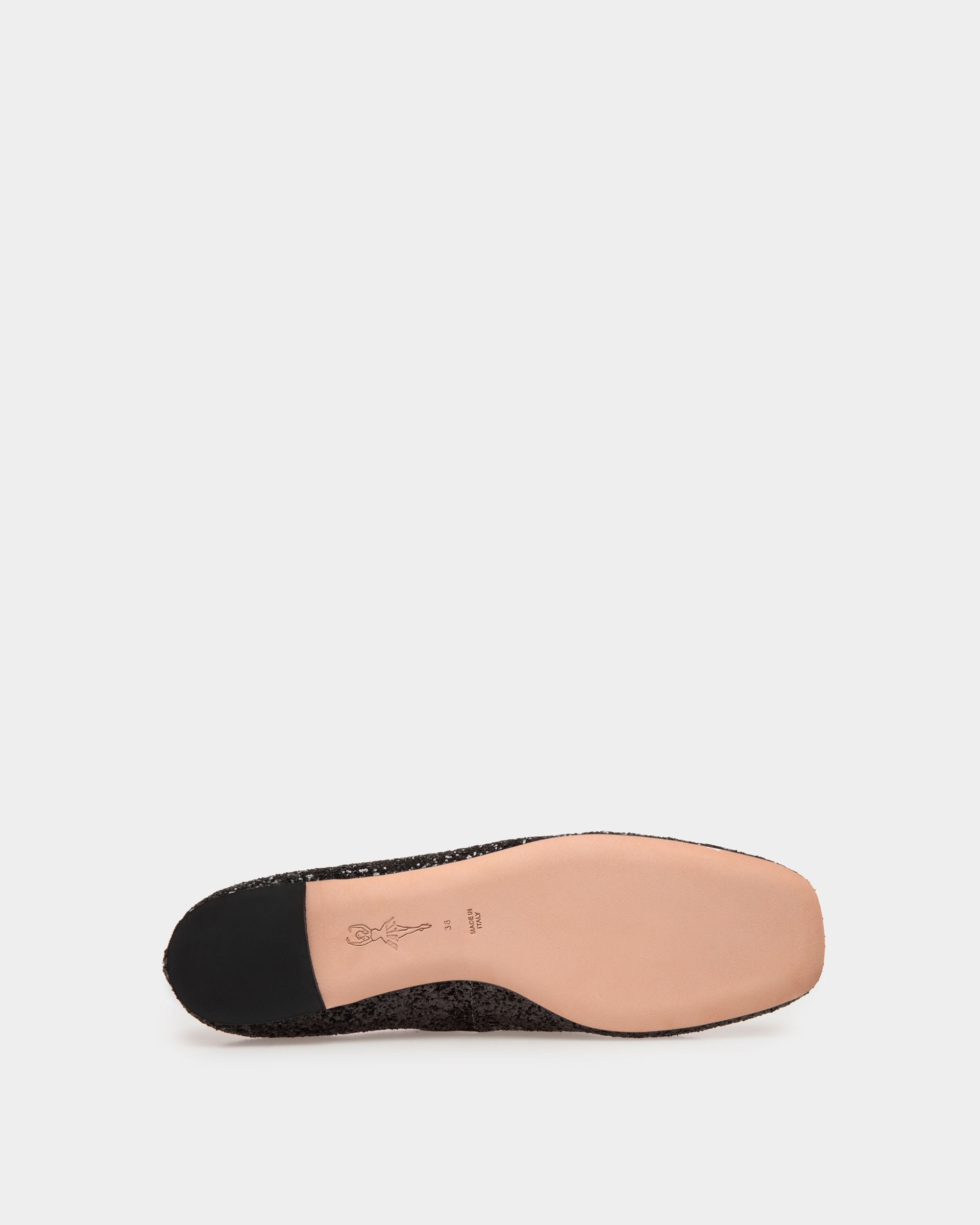 Chaussure À Talon Plat Ballyrina À Paillettes Noires - Femme - Bally - 04