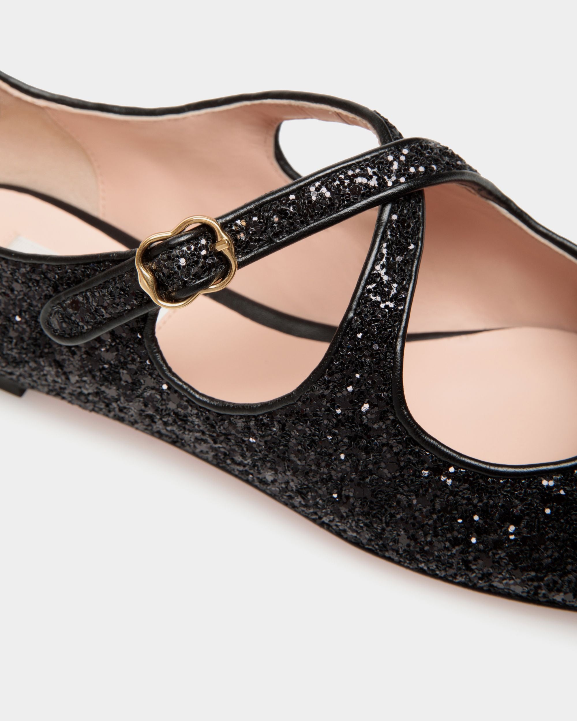 Chaussure À Talon Plat Ballyrina À Paillettes Noires - Femme - Bally - 05