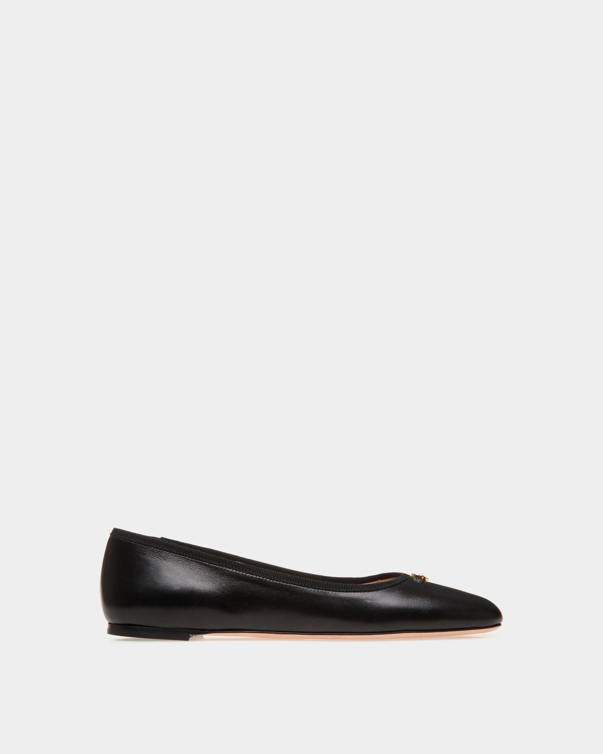 Chaussure À Talon Plat Ballyrina En Cuir Nappa Noir - Femme - Bally - 01